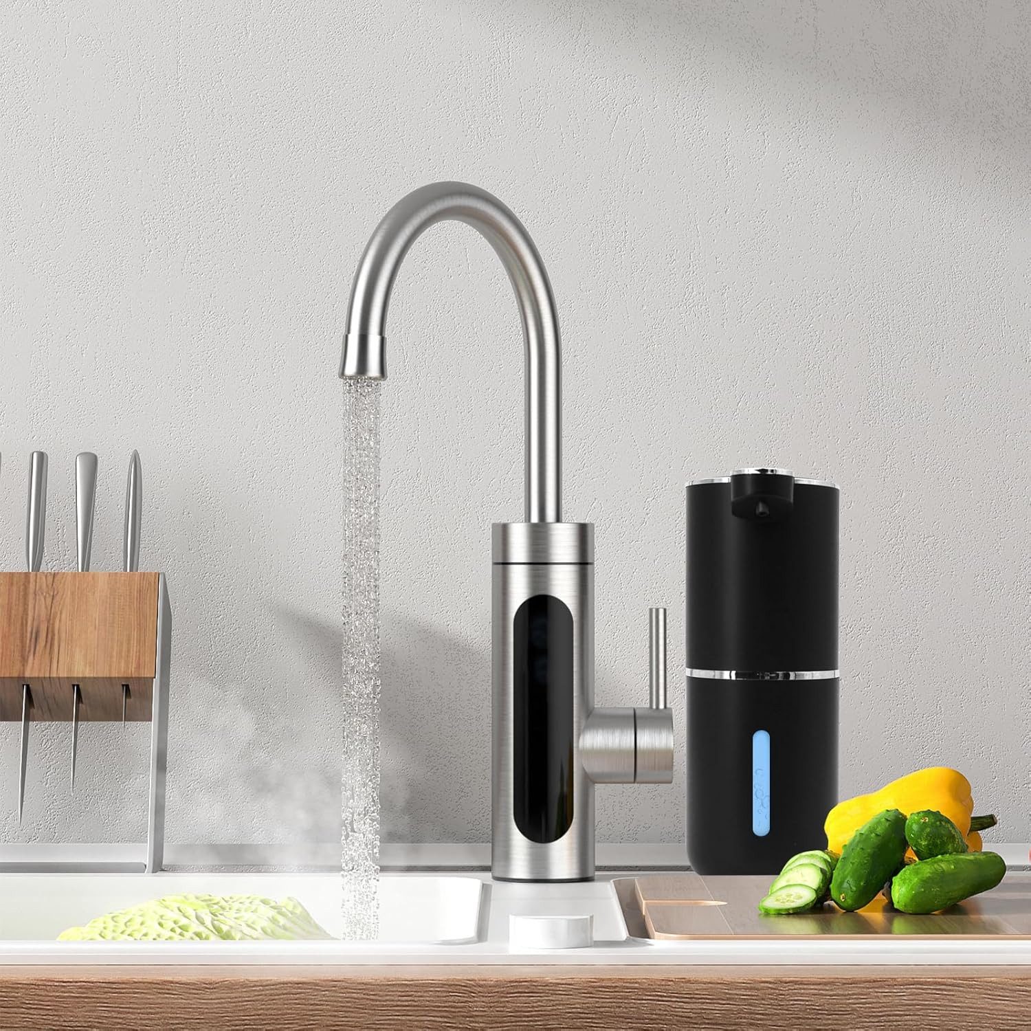 ARCASA Seifenspender Seifenspender Automatischer Schaumseifenspender 400ml USB-C Sensor, (Schaumseifenspender Set kontaktlos mit Klebepad und Akku für innen, Se – Bild 5 von 5