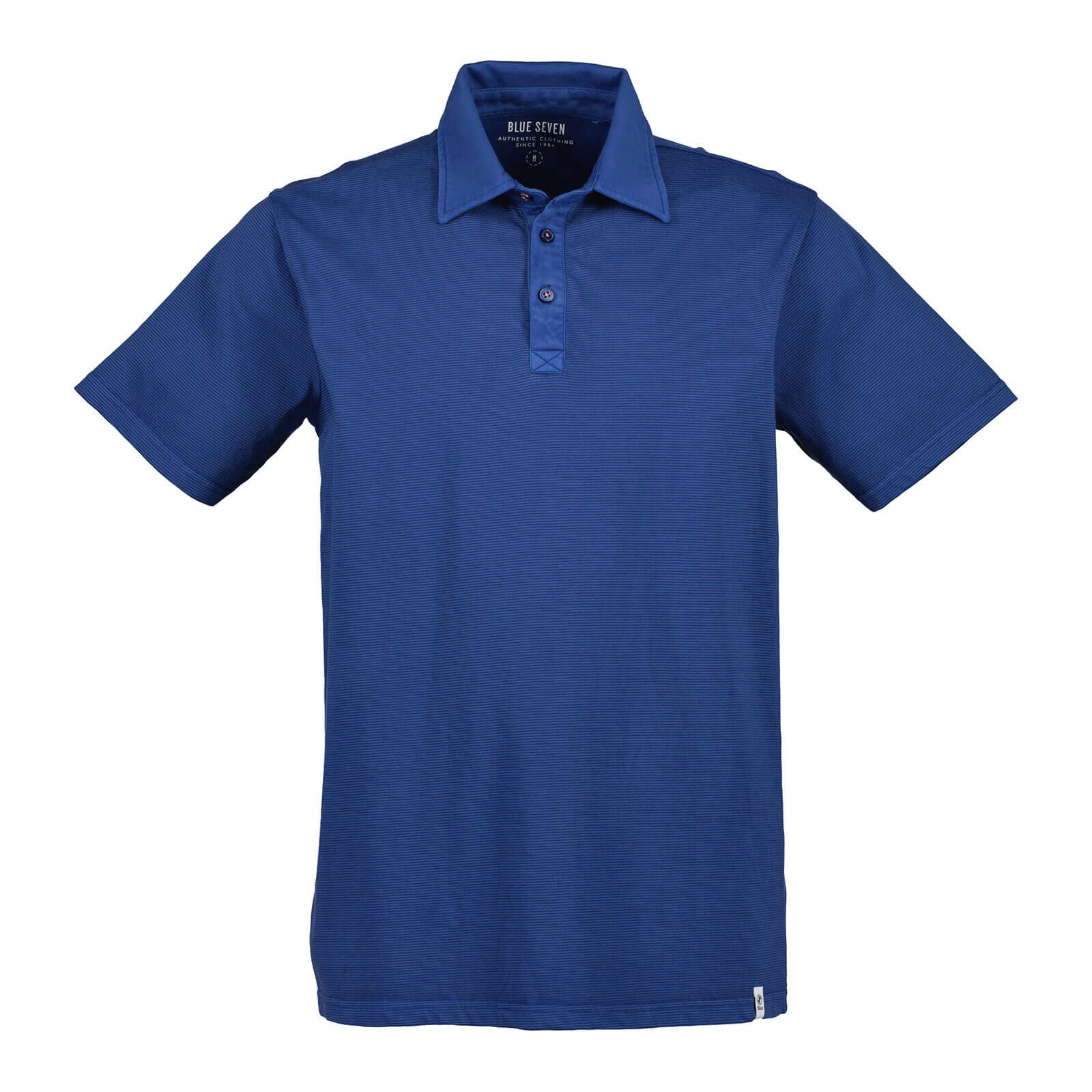 Blue Seven Poloshirt 321191 Herren Kurzarm-Shirt Polokragen Unifarben mit dezentem Streifen-Design