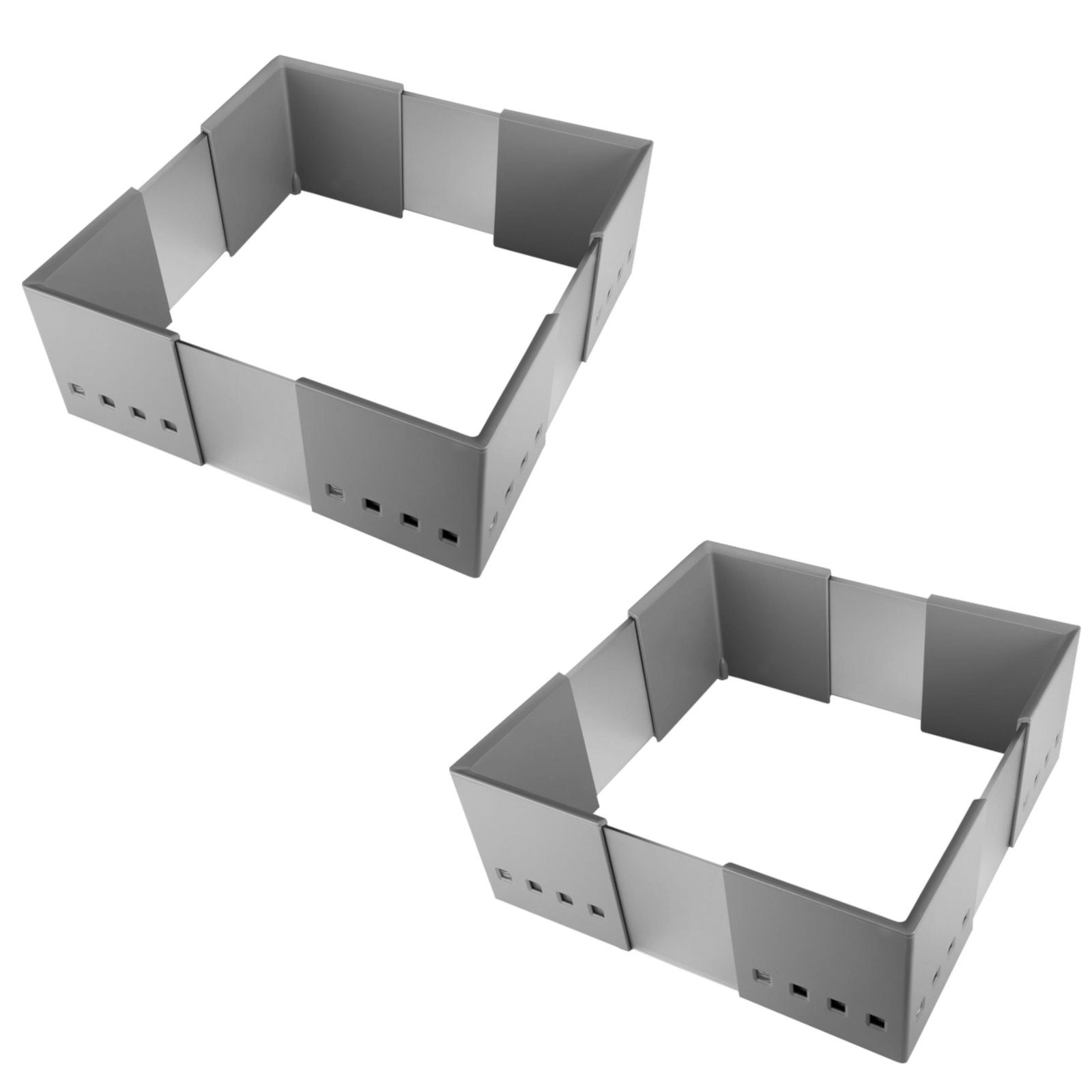 SO-TECH® Besteckeinsatz 2er Set CuisioFlex Trennwand Organisationsrahmen (2 St), Aluminiumgrau / Weiß transluzent