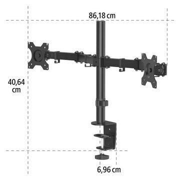 Hama Bildschirmhalterung, 2 Monitore, 13"-32" Doppelarm Monitor-Halterung, (bis 32 Zoll)