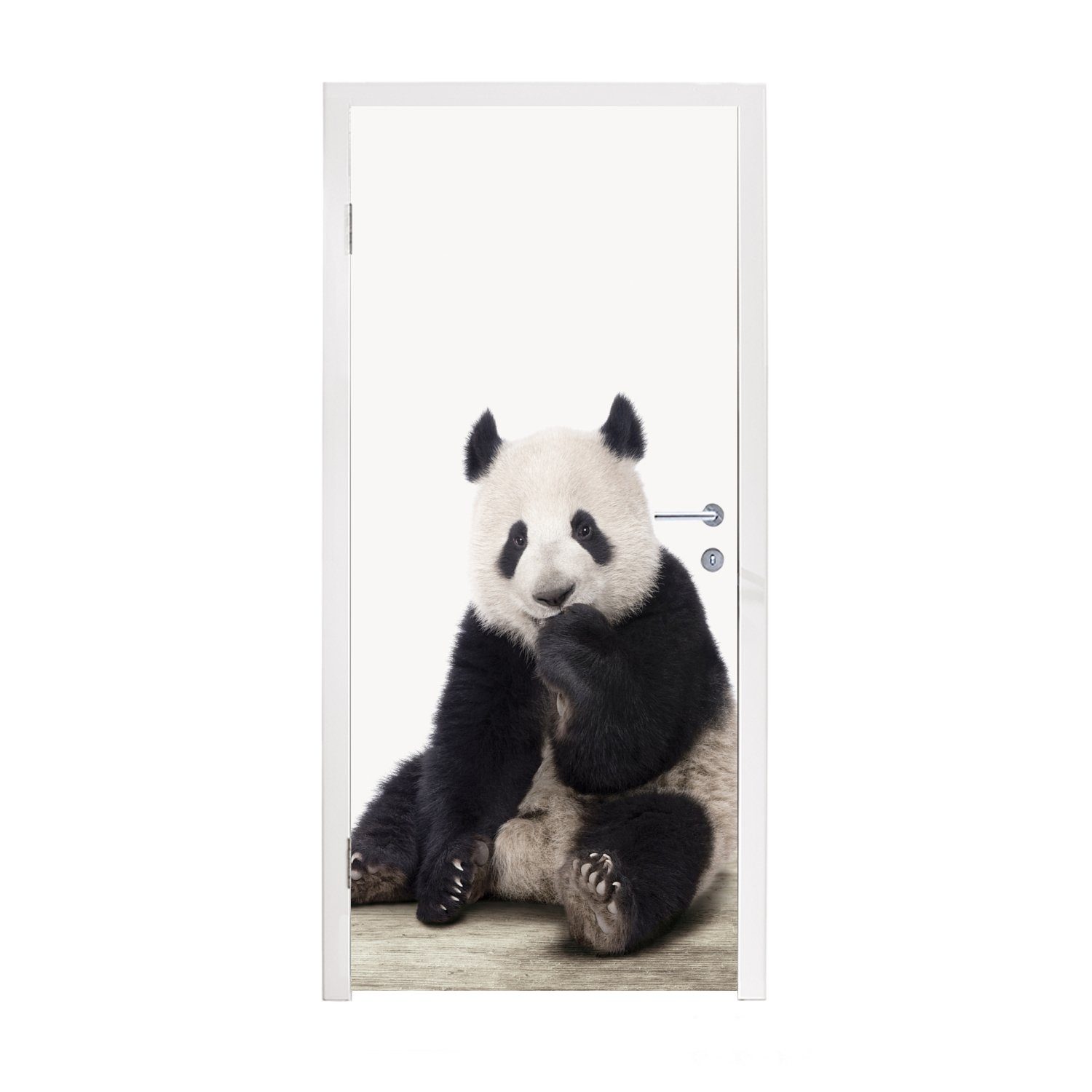 Türtapete cm (1 St), MuchoWow - Tiere für Fototapete - Türaufkleber, bedruckt, - Pandabär, Tür, Matt, 75x205 Panda Jungen - Mädchen