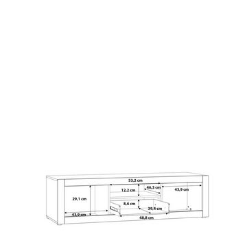 freiraum TV-Board L-Light, in Weiß - 157,7x43,5x52cm (BxHxT)