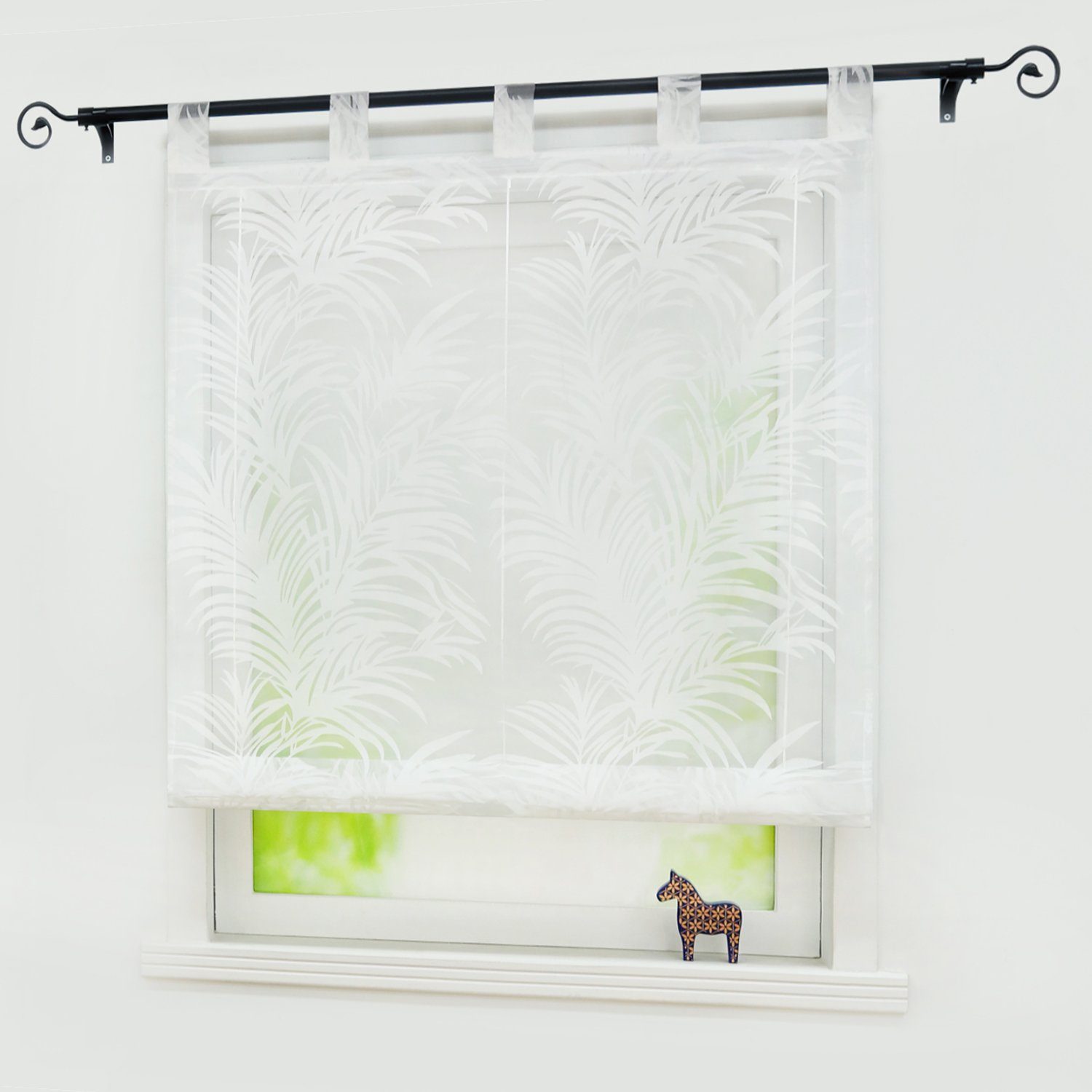 Delien Raffrollo Alisha, mit Schlaufen, Raffgardine mit Feder Ausbrenner günstig online kaufen