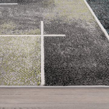 Teppich Wohnzimmerteppich in Grau Türkis Grün Anthrazit, TT Home, Läufer, Höhe: 13 mm