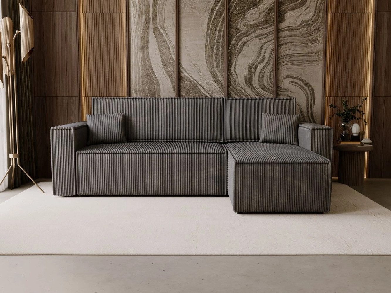 GrainGold Ecksofa mit Schlaffunktion und Bettkasten günstig online kaufen