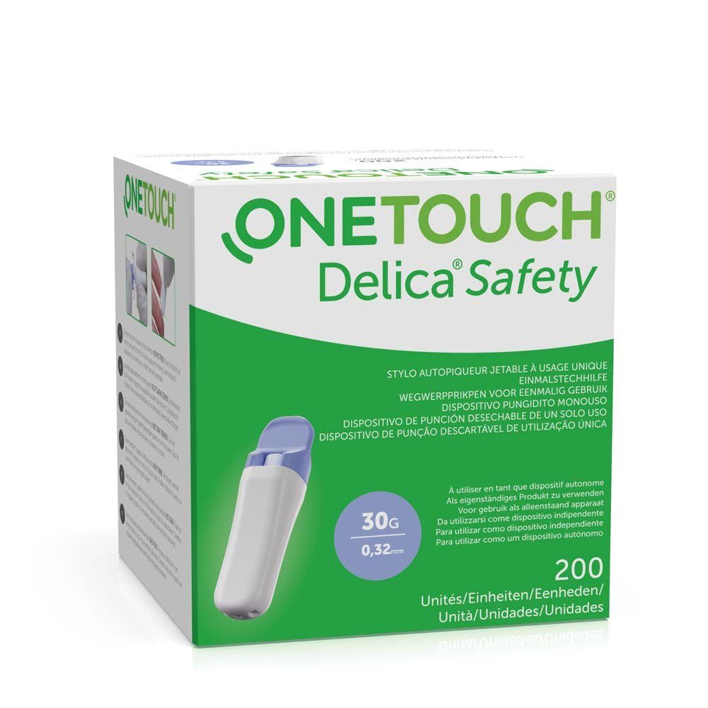 Lifescan Stechhilfe Blutzucker OneTouch Delica Safety Einmalstechhilfe, Spar-Set, Einmalstechhilfe, Einfaches 2-Schritte-Testen, (200 St), Präzises Stechen, Sanftes Gleiten, Sicherheit und Hygiene