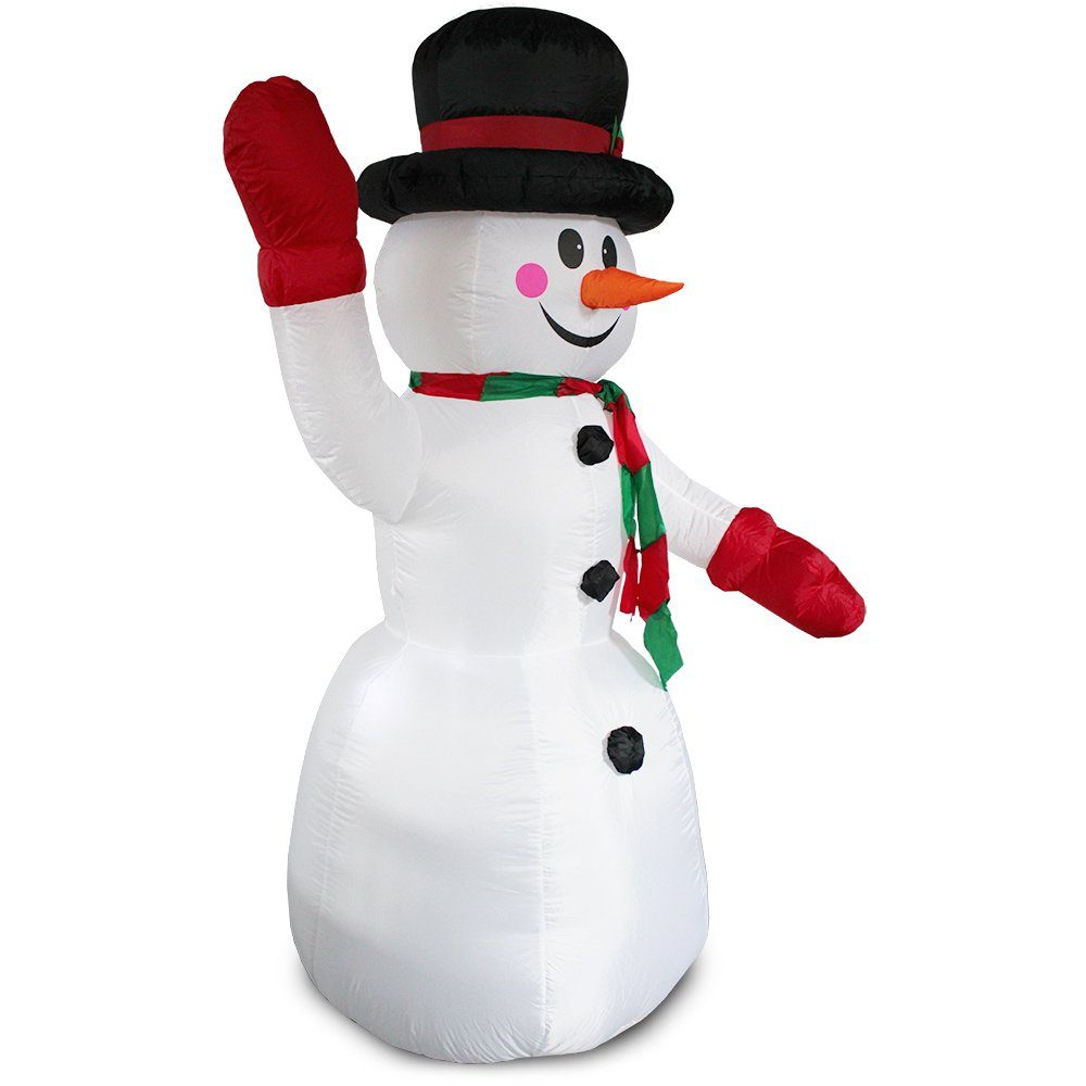 en.casa Weihnachtsmann, Riesiger Schneemann 240cm LED Beleuchtet Aufblasbar