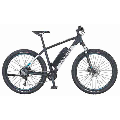 Prophete E-Bike Graveler e9400, 8 Gang Shimano, Kettenschaltung, Heckmotor, 374 Wh Akku, (mit Beleuchtungsset, mit Fahrradtasche, mit Pannenset, mit Werkzeug)