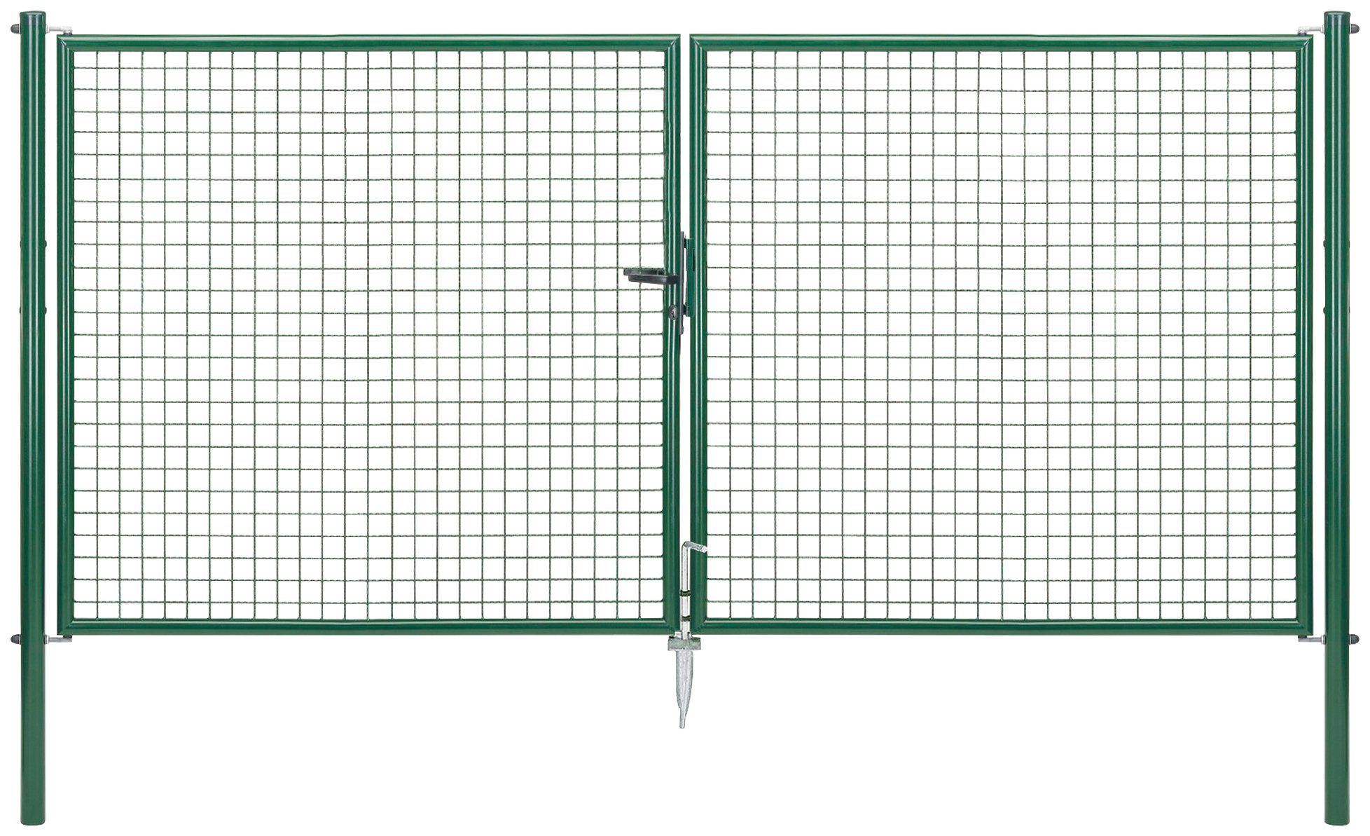 Alberts Zaundoppeltür Wellengitter-Doppeltor mit Zubehör, Höhe: 150 cm, Breite: 304,8 cm, grün