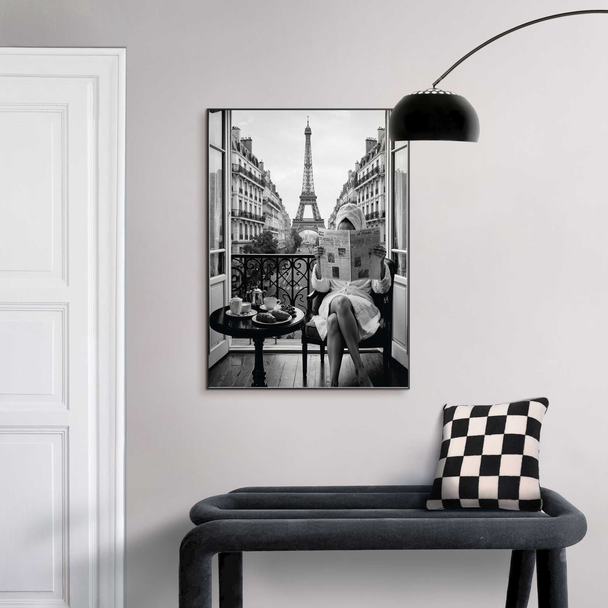 Reinders! Bild mit Rahmen Morgen in Paris, Städte (1 St), Wohnzimmer - Schwarz-Weiß - MDF - Städte und Länder - 50x70 cm