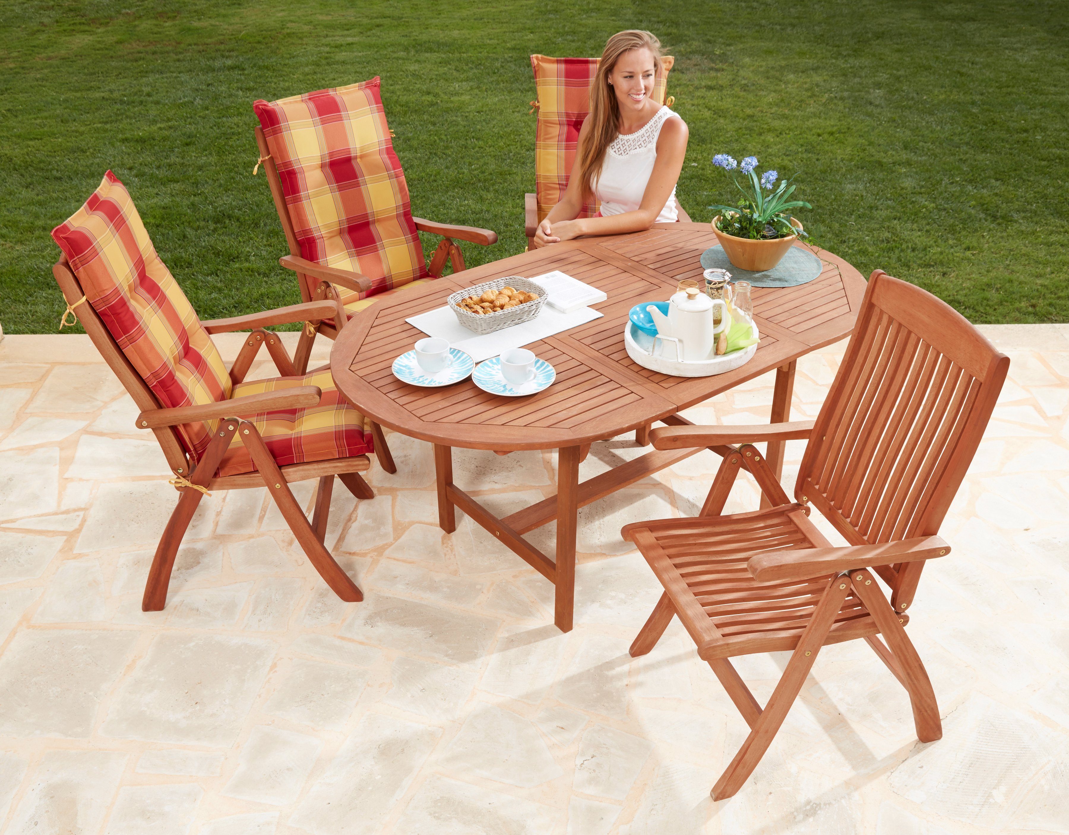 MERXX Gartenmöbelset »Maracaibo«, Tisch ausziehbar von 120 cm auf 170