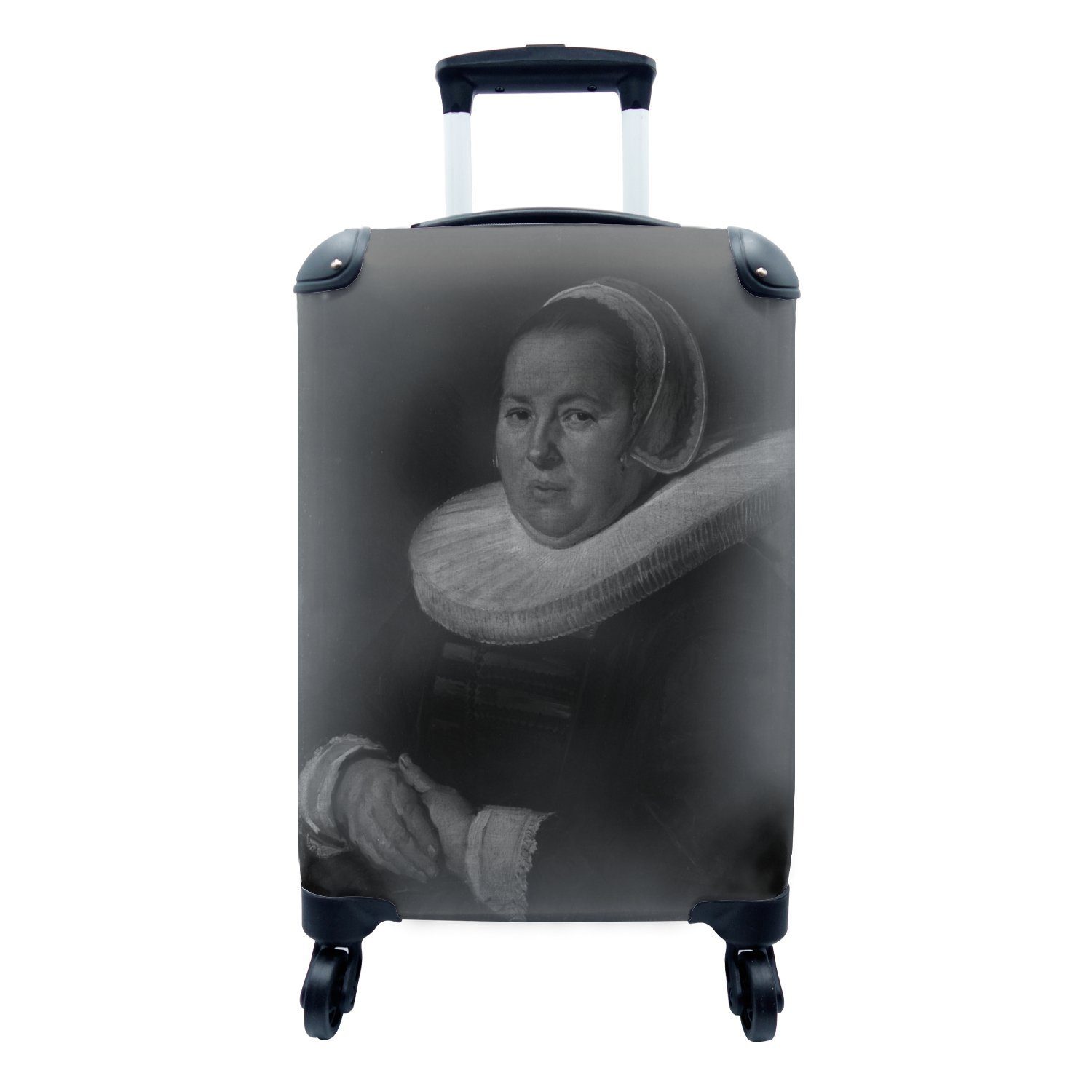 MuchoWow Handgepäckkoffer Porträt einer Frau mittleren Alters - Frans Hals, 4 Rollen, Reisetasche mit rollen, Handgepäck für Ferien, Trolley, Reisekoffer