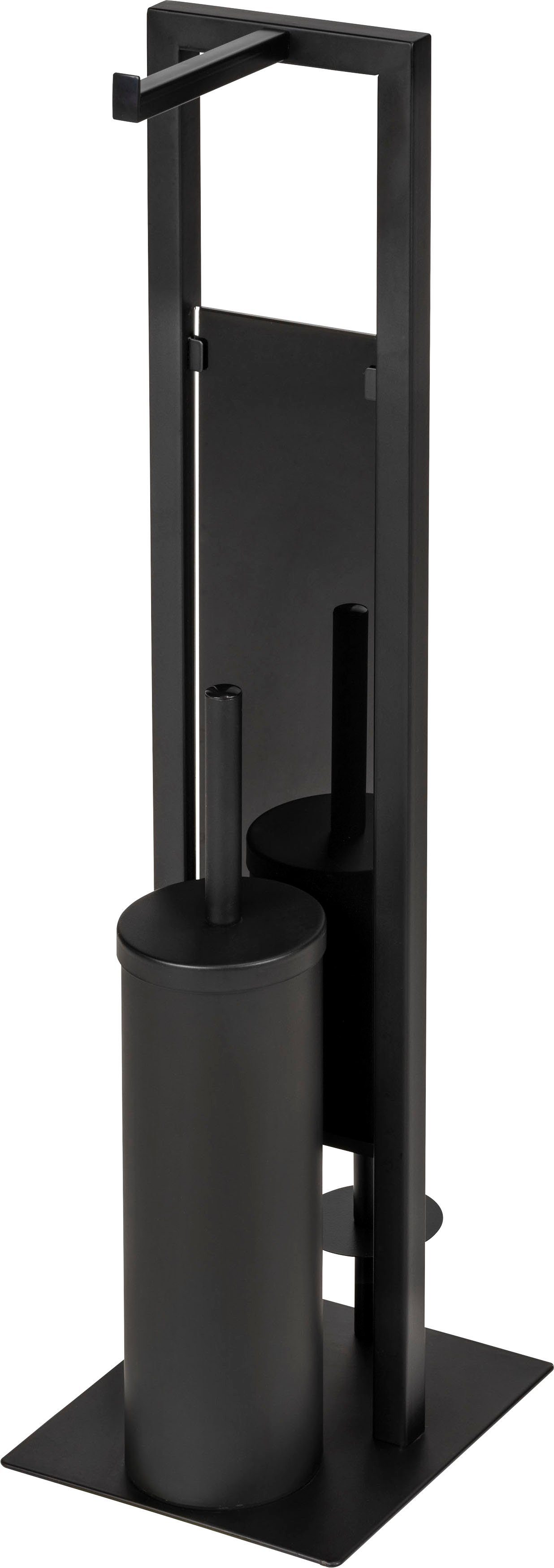 WENKO WC-Garnitur Rivalta, schwarz, 3 in 1 Standgarnitur günstig online kaufen