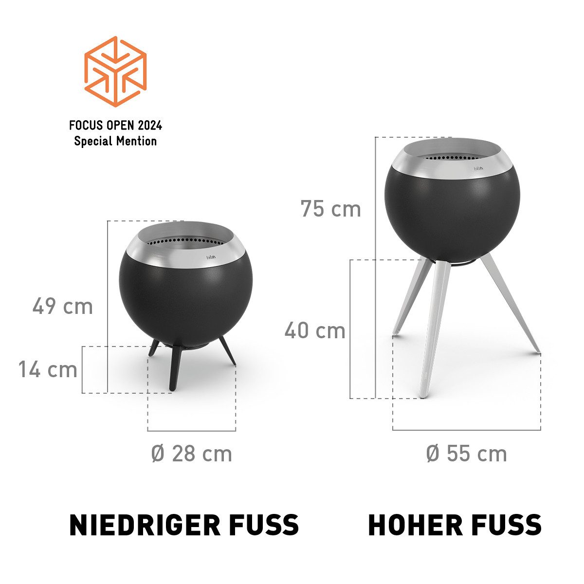 höfats Feuerkorb MOON 45 Fuß, (Zubehör für Moon Feuerkorb), Schneller Auf- & Abbau