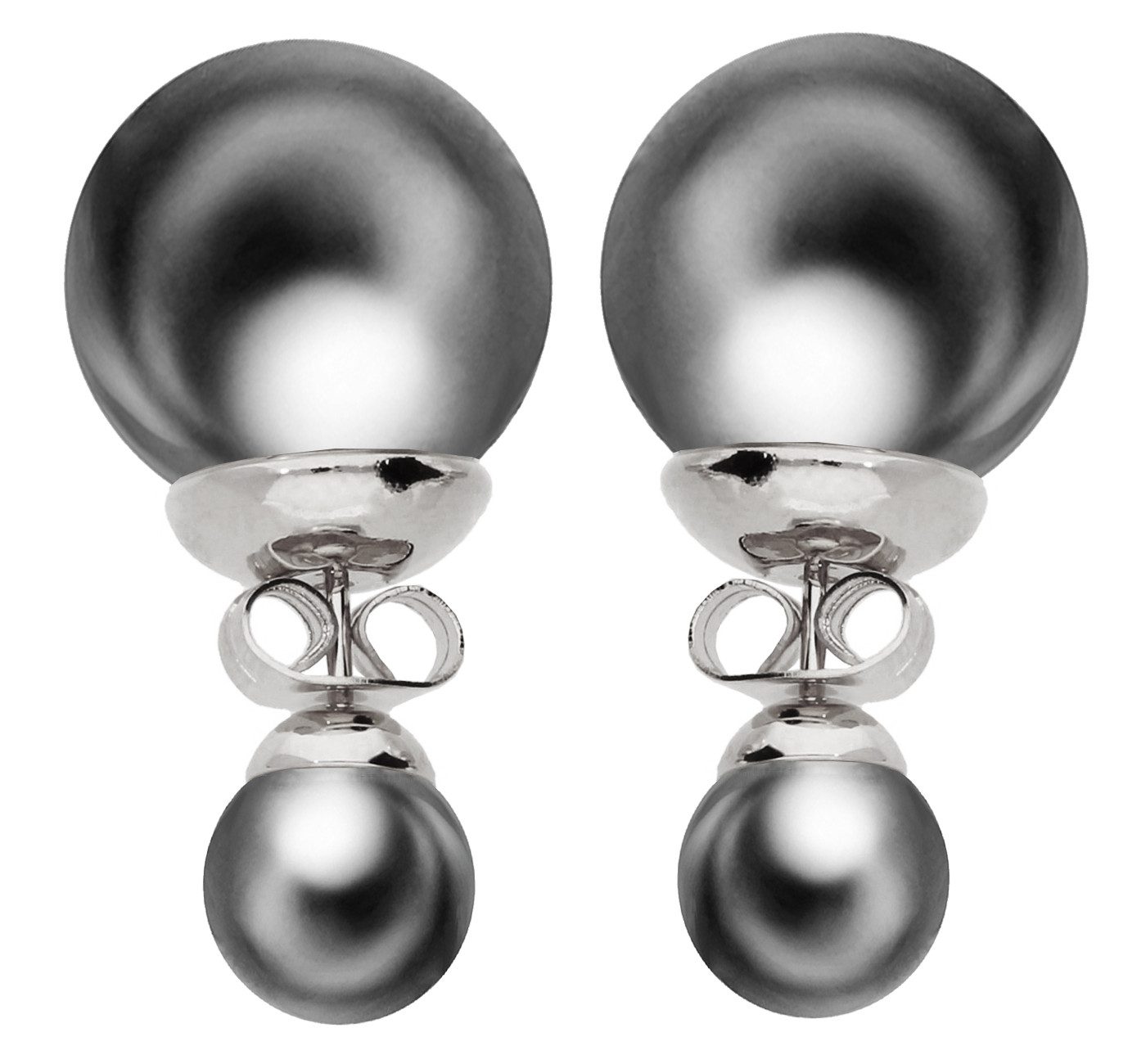 LÖB Paar Ohrstecker Silber Ohrringe Zwei Doppel Perlen Perlenohrringe Kugel günstig online kaufen