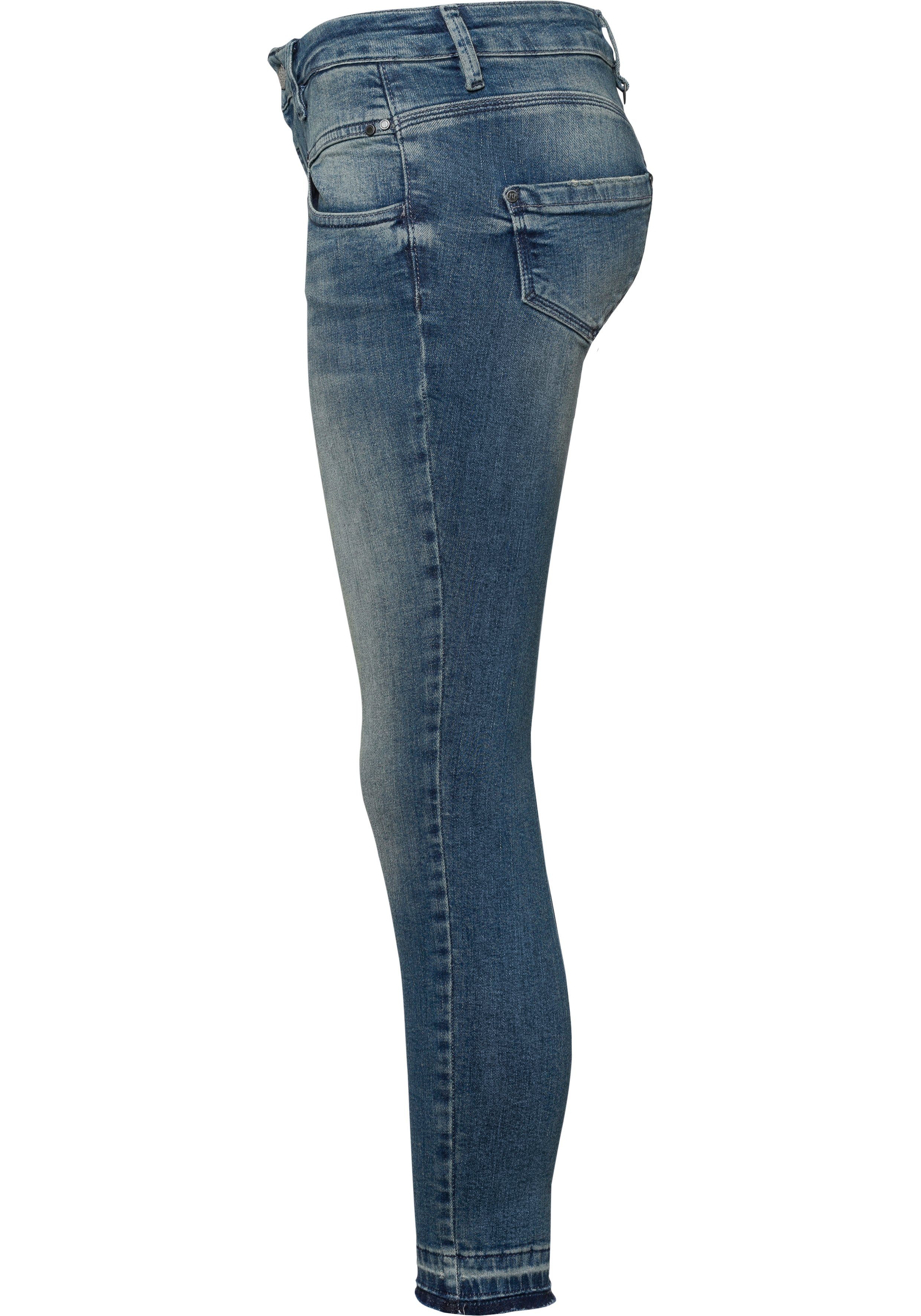 Freeman T. Porter Skinny-fit-Jeans der Reißverschluss an used blue Coinpocket mit