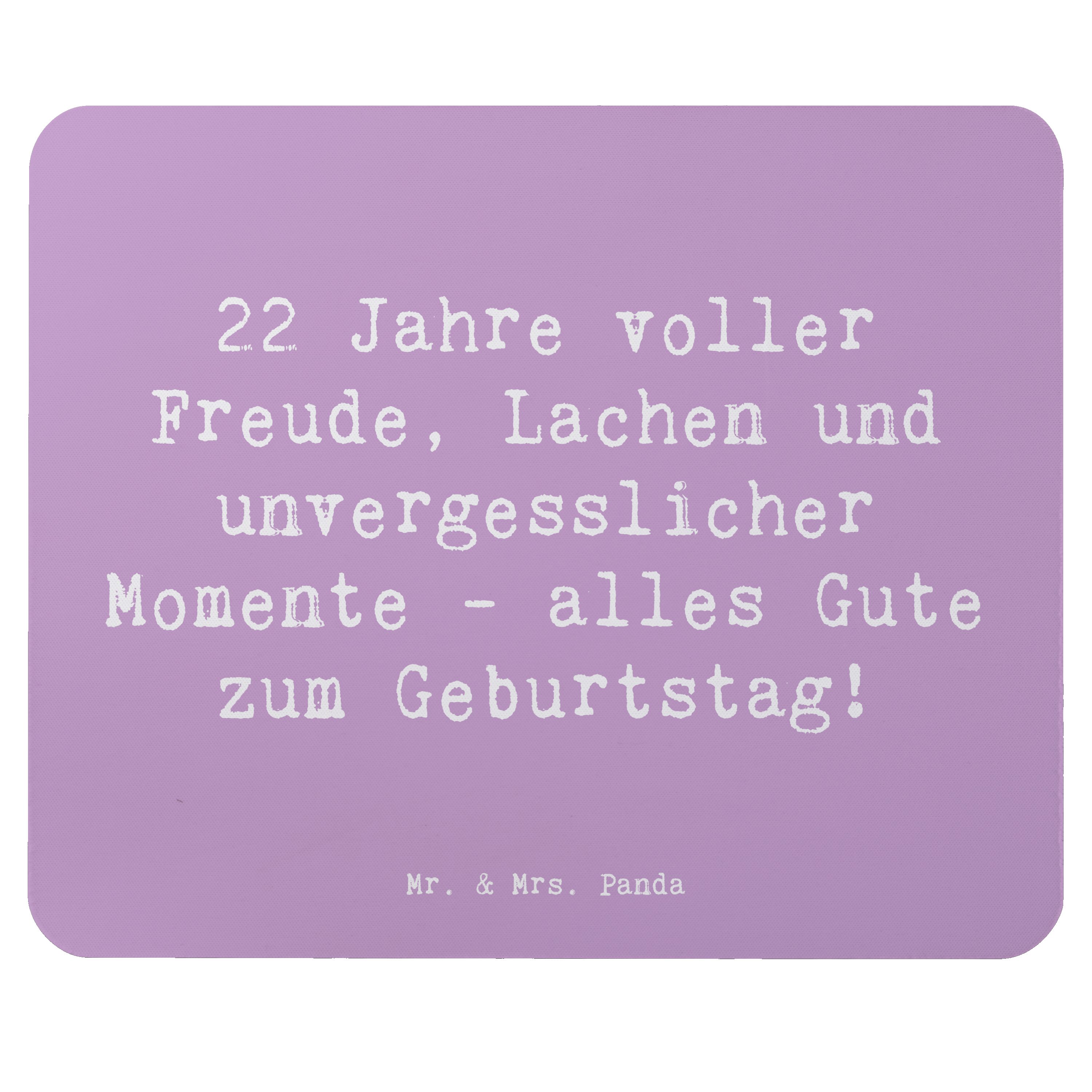 Mauspad Spruch 22. Geburtstag Freude - Lavendeltraum - Geschenk, Dekoration