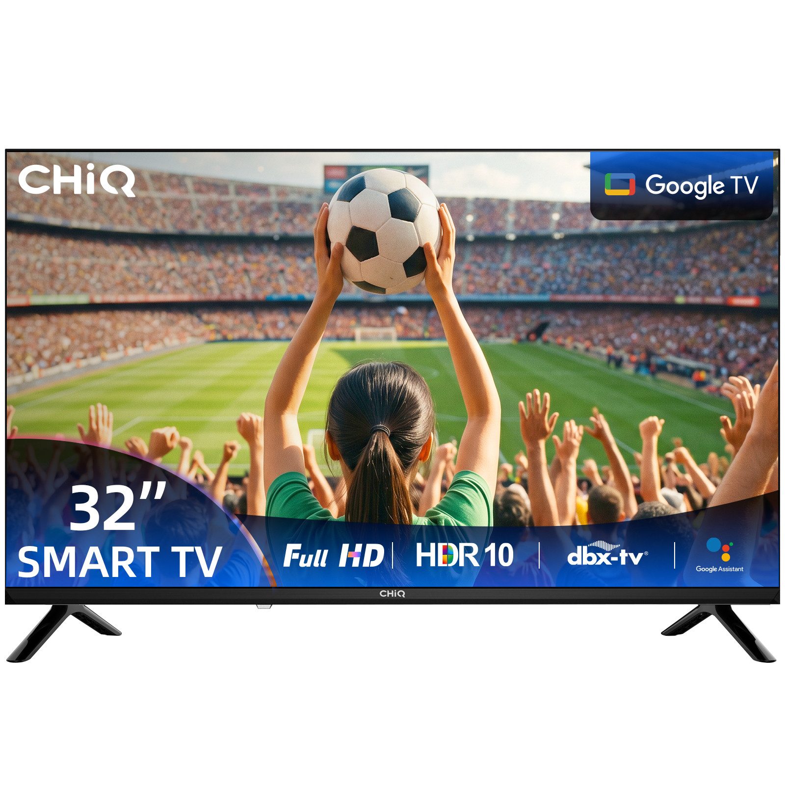 CHiQ LF32FT LED-Fernseher (80 cm/32 Zoll, Full HD(1920*1080), Android TV, Smart-TV, Google TV, HDR 10, Dolby Audio & dbx-tv, Google TV OS mit 10.000+ Apps)