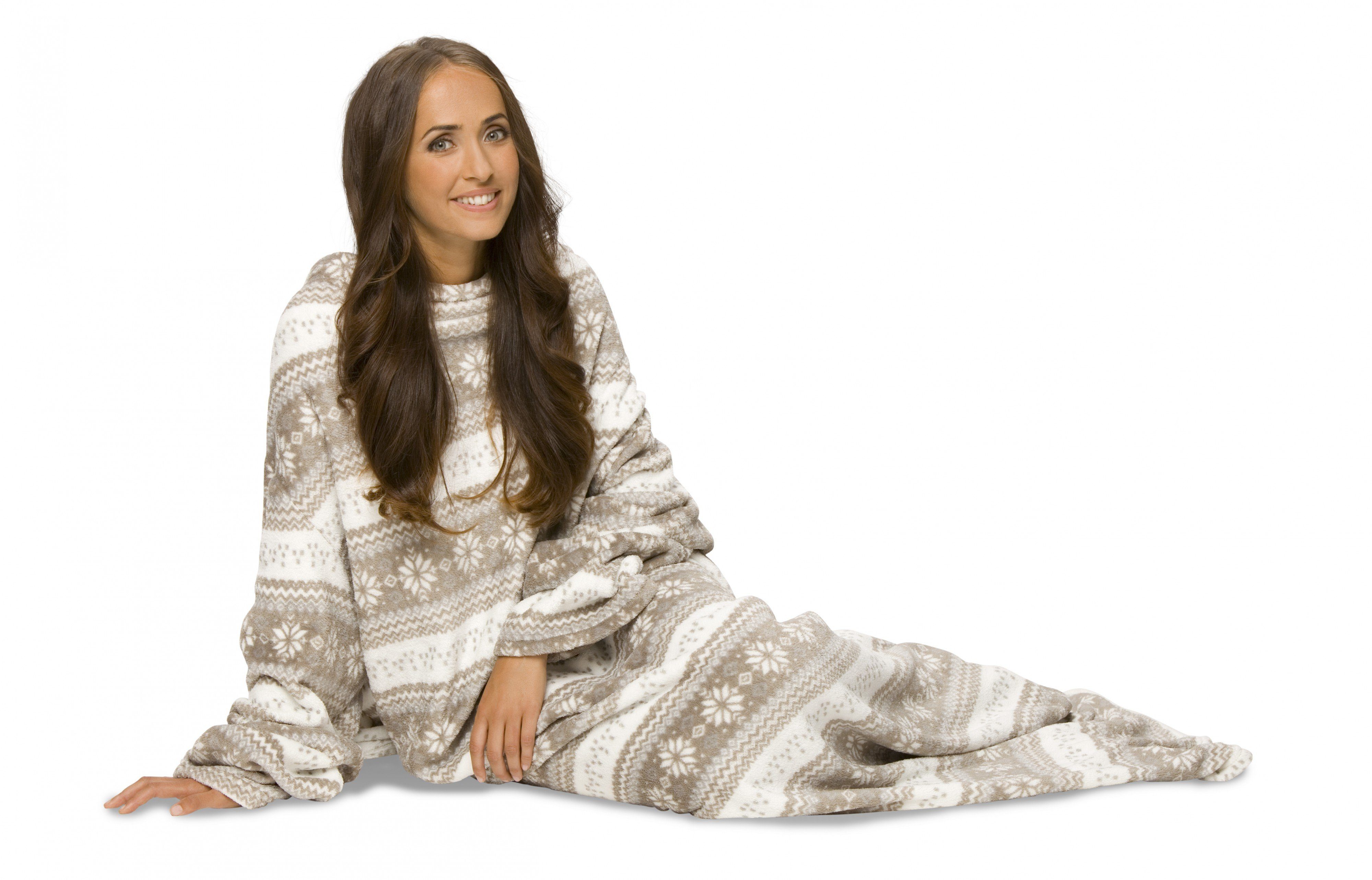 Wohndecke, Mia Cossotta, Kuscheldecke mit Ärmeln aus weichem Coralfleece -T günstig online kaufen