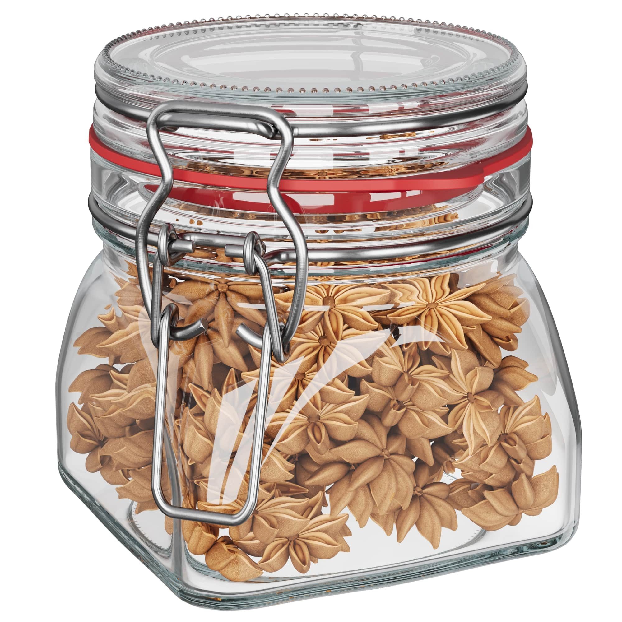 Wellgro Vorratsglas Einmachgläser mit Bügelverschluss eckig, Fermentierglas, (6-tlg) – Bild 3 von 5