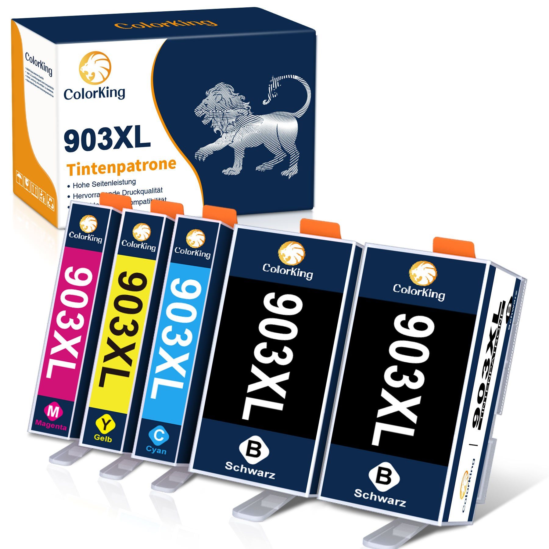 ColorKing 4/5er pack ersetzt für HP 903 XL HP903XL Multipack Druckerpatrone Tintenpatrone (Officejet 6950 6960 6970)