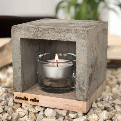 ECI Tools Kerzenhalter »candle cube© Teelicht Tisch Kamin Beton mit gr.« (Set)