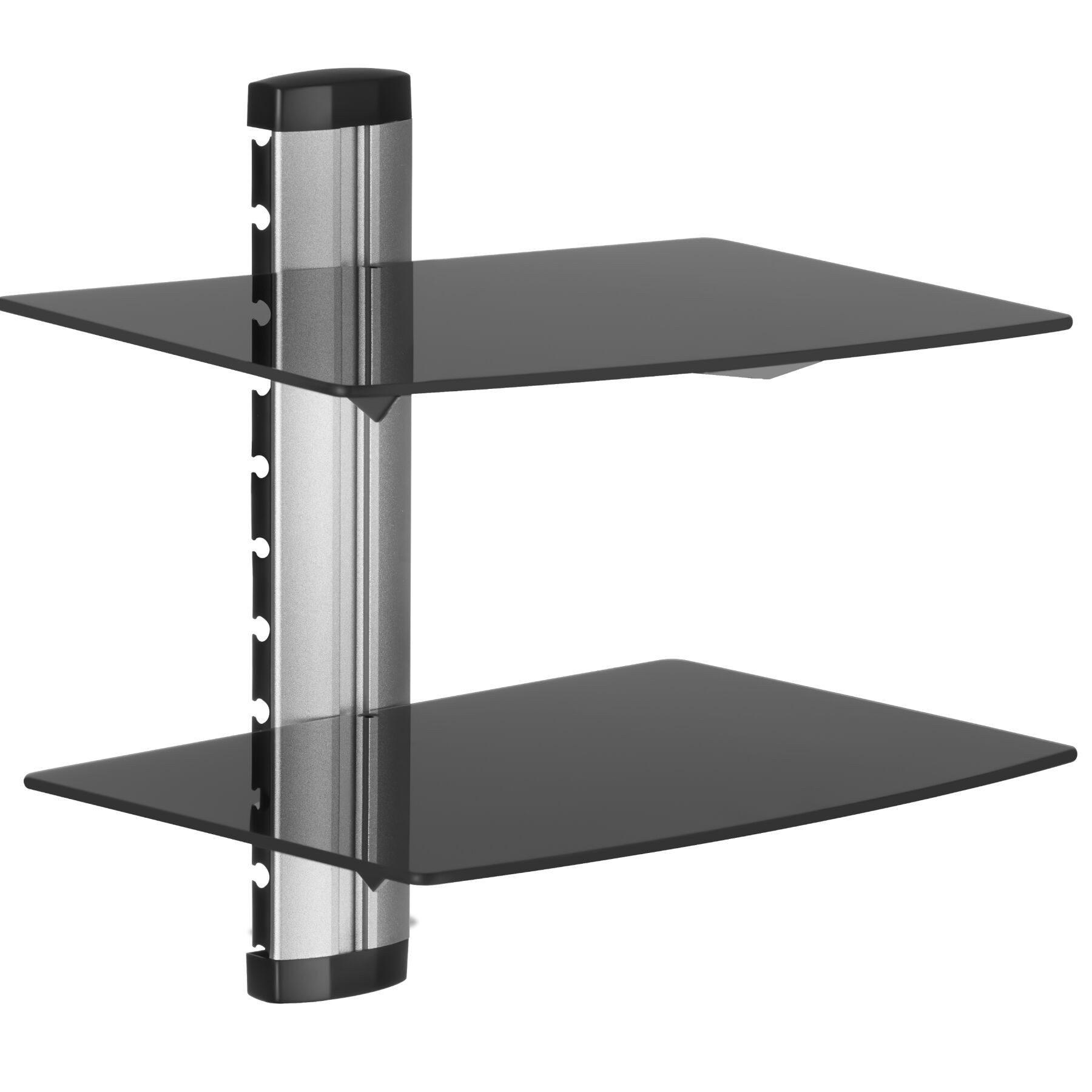 tectake Wandregal Hängeregal mit 2 Ablagen für DVD-Player und Receiver, 44x42x34cm, Set 1-tlg., mit 2 Ablagen