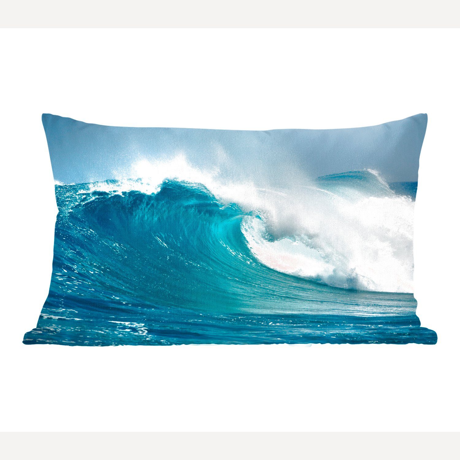 MuchoWow Dekokissen Ozean - Golf - Blau, Wohzimmer Dekoration, Zierkissen, Dekokissen mit Füllung, Schlafzimmer