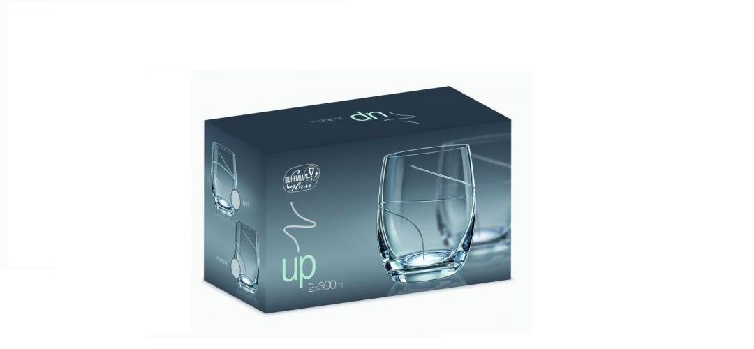 Crystalex Whiskyglas UP klar geschliffen 300 ml 2er Set, 2-tlg., Kristallglas, poliertem Schliff, Kristallglas