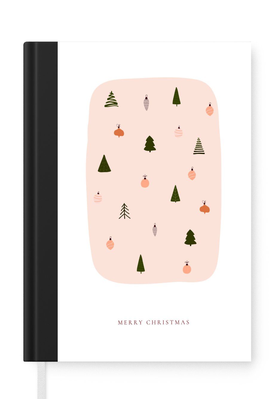 MuchoWow Notizbuch Weihnachtsbäume - Weihnachtsschmuck - Muster, Journal, Merkzettel, Tagebuch, Notizheft, A5, 98 Seiten, Haushaltsbuch