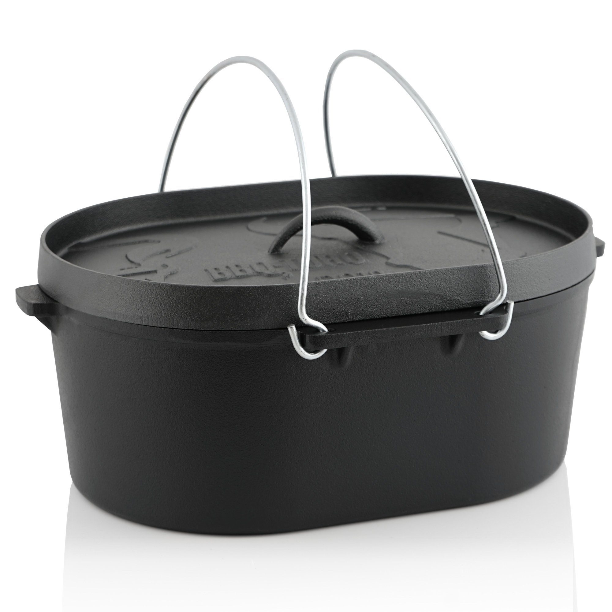 BBQ-Toro Grilltopf Dutch Oven Topf DO10 - 9,3 L Gusseisen Kochtopf, 10 QT Bräter, Gusseisen