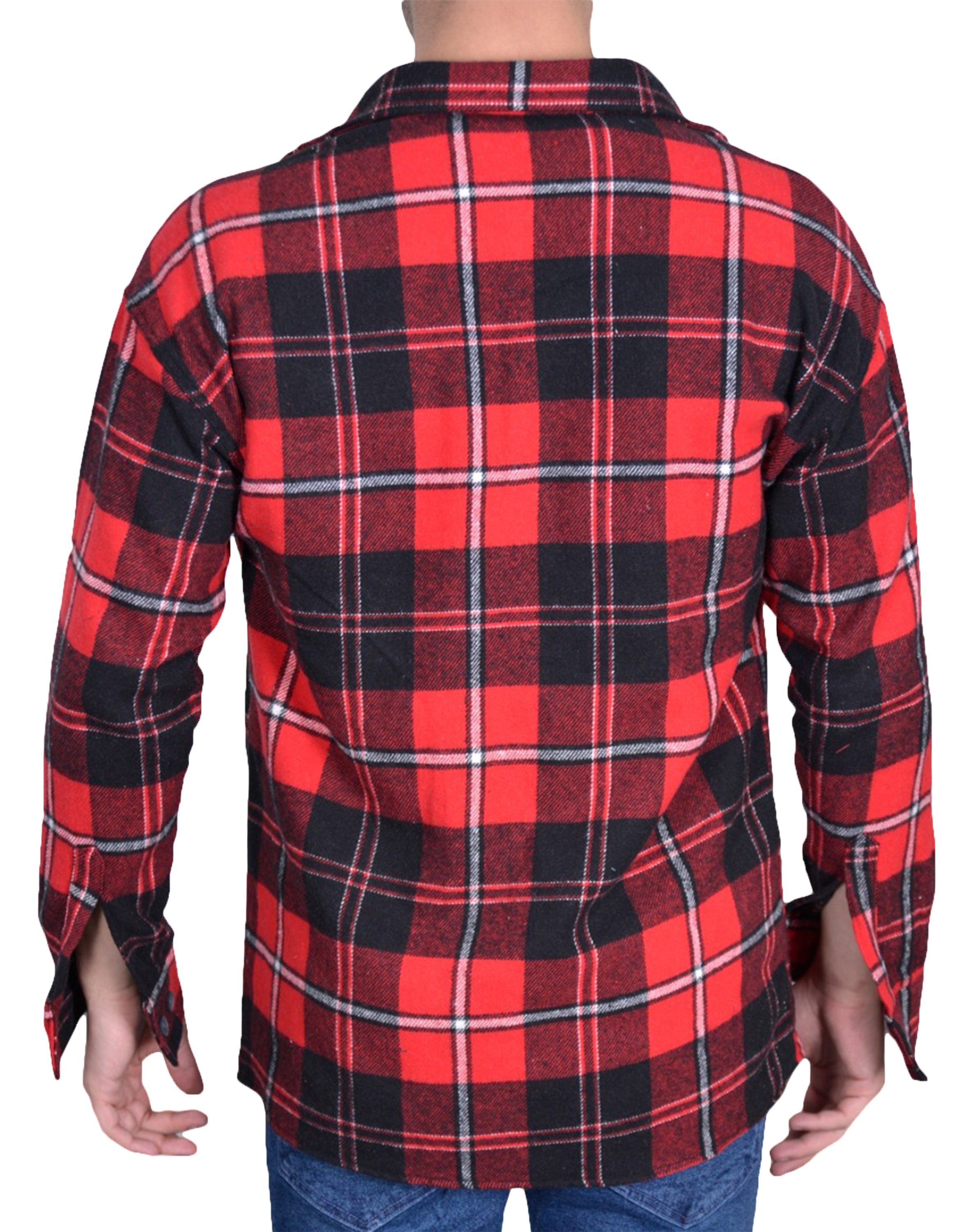 Megaman Jeans Flanellhemd Herren Holzfällerhemd Flanellhemd Kariert Freizeithemd Jacke