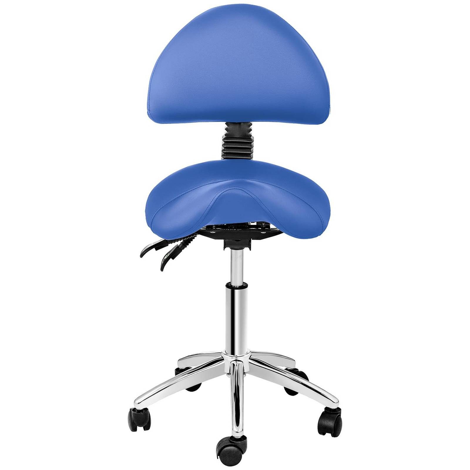 Physa Drehstuhl Sattelstuhl mit Rollen Arbeitsstuhl 55 - 69 cm 150 kg Blau, günstig online kaufen
