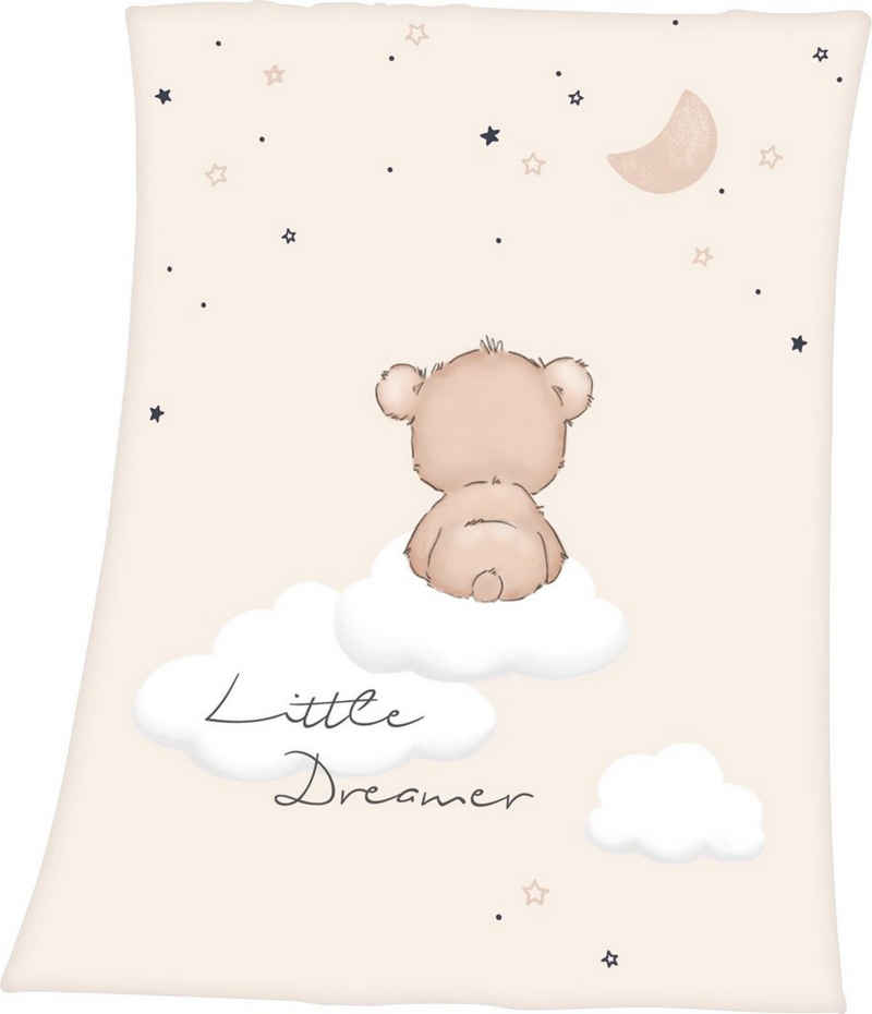 Babydecke Little Dreamer, Baby Best, mit niedlichem Teddydesign, Kuscheldecke