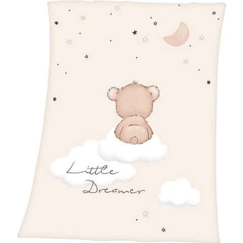 Babydecke Little Dreamer, Baby Best, mit niedlichem Teddydesign, Kuscheldecke