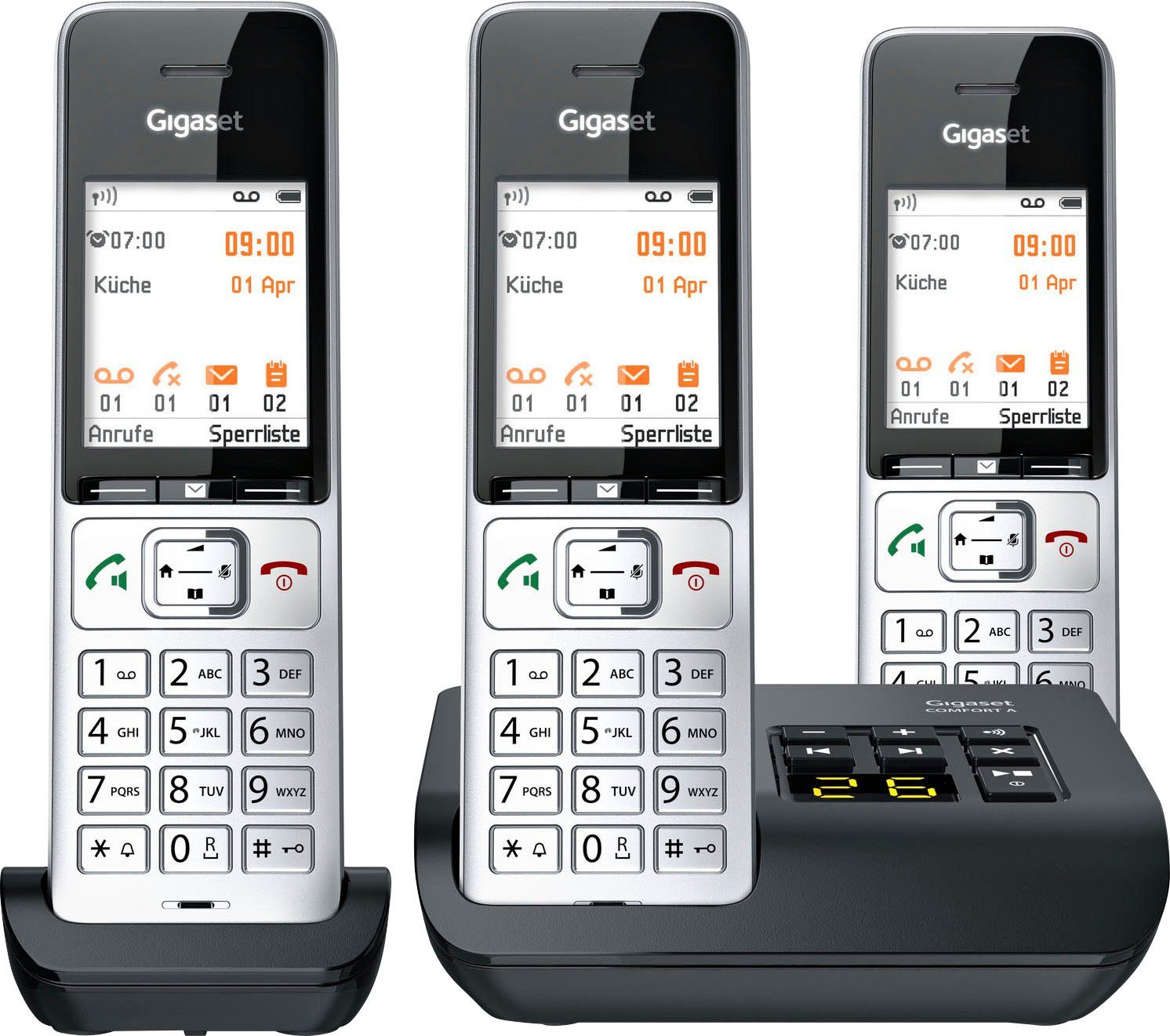 trio Schnurloses COMFORT 500A Gigaset 3) DECT-Telefon (Mobilteile:
