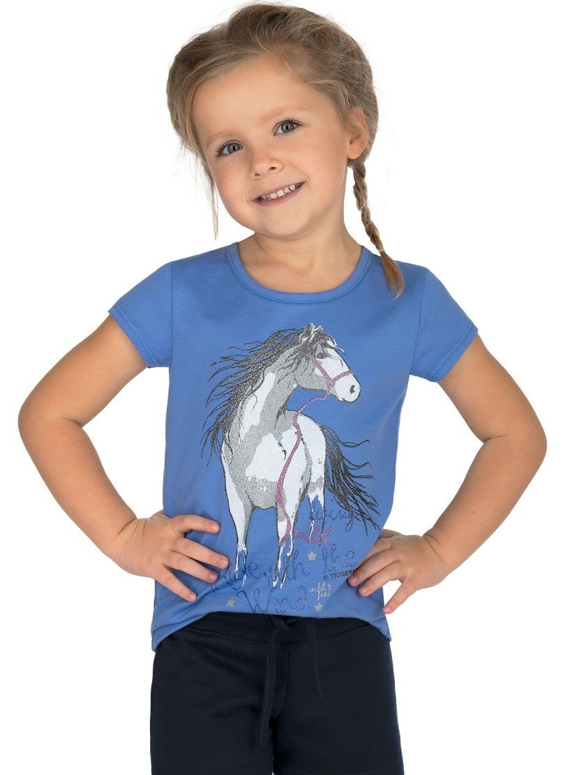 Pferd lavendel TRIGEMA Trigema T-Shirt T-Shirt mit