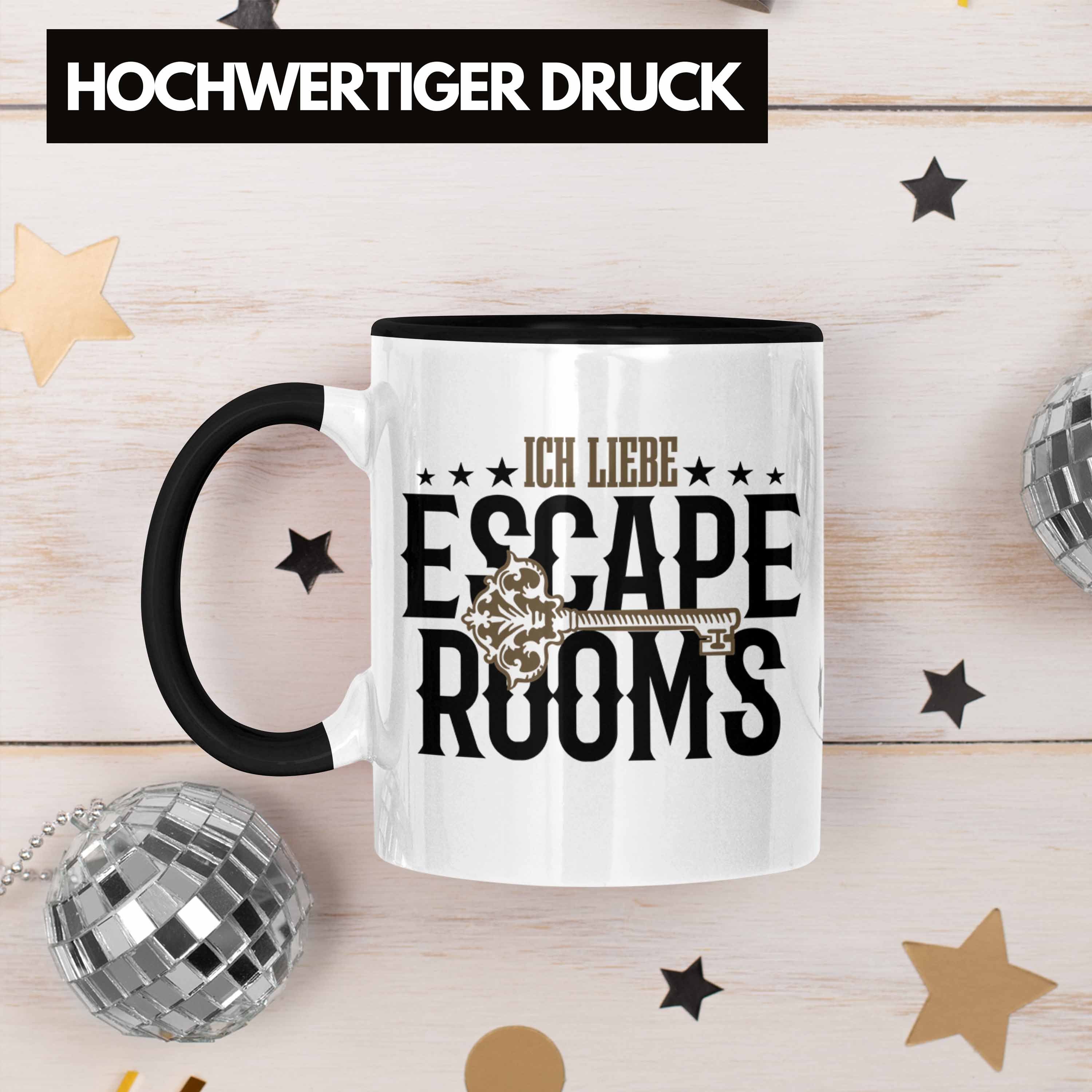 Schwarz Fans Trendation Tasse Room Lustige Geschenkidee Room Escape Tasse Escape