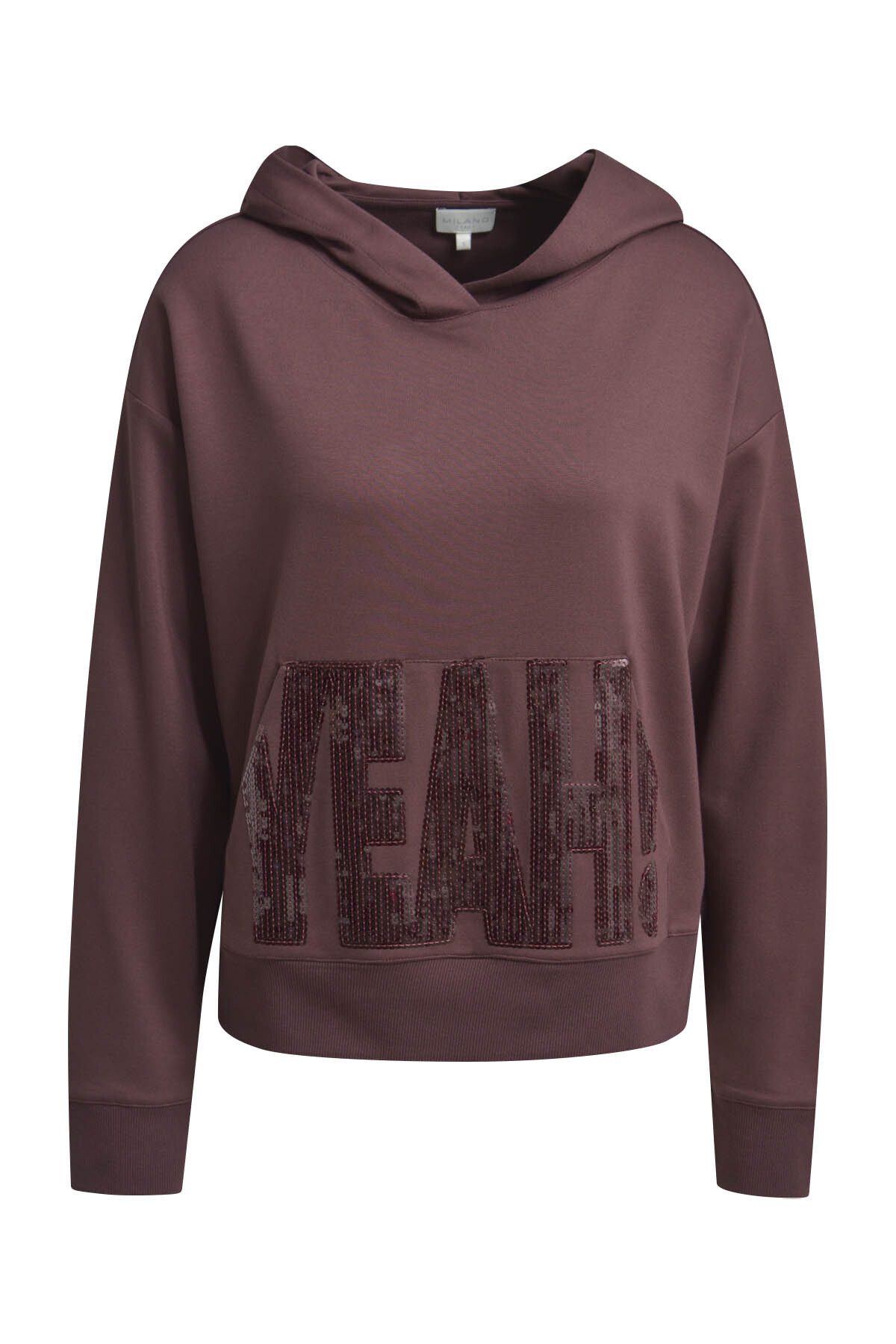 Milano Italy Kapuzensweatshirt mit Pailletten-Schriftzug günstig online kaufen