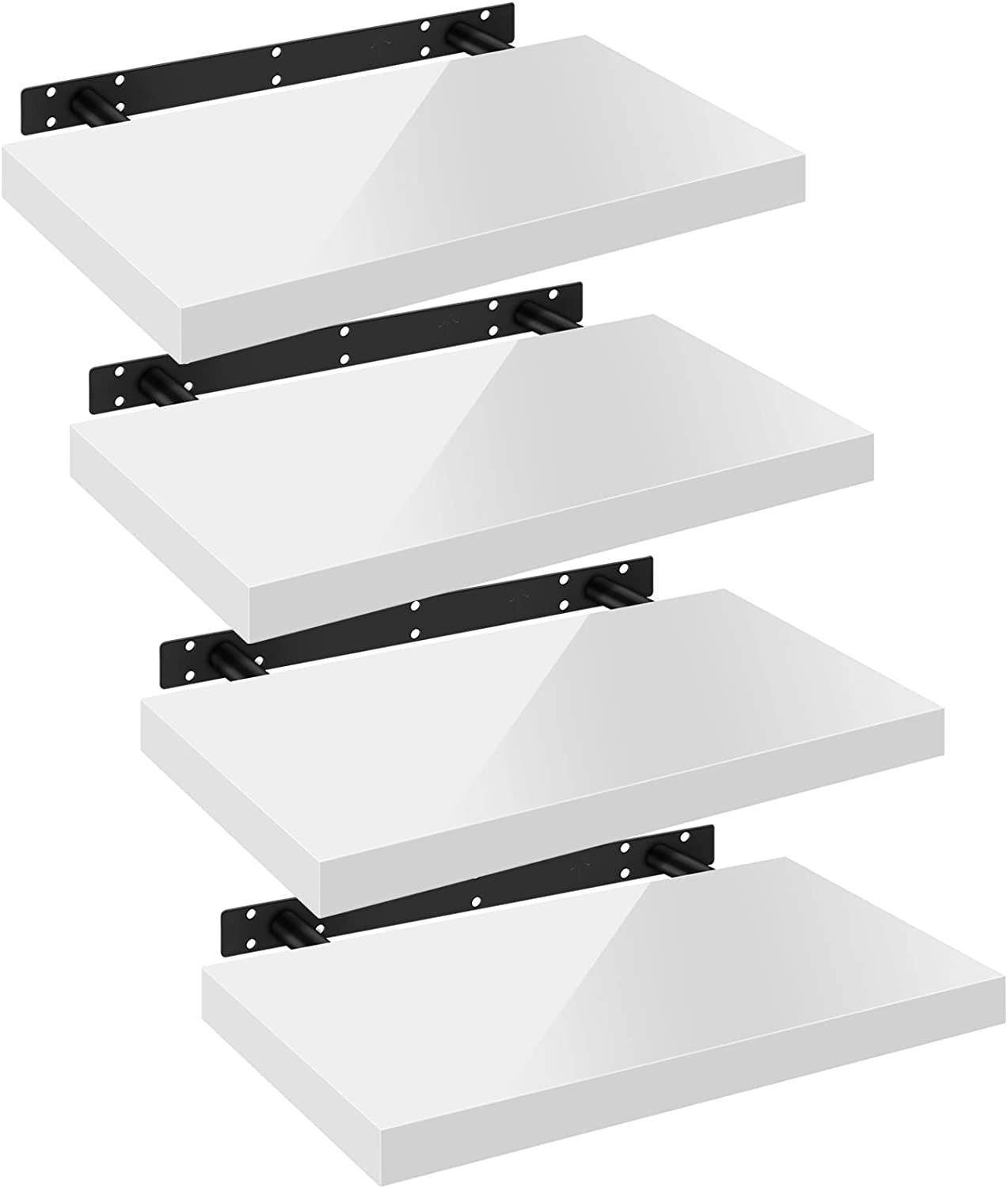 Woltu Wandregal, 4-tlg., Wandboard freischwebend Schweberegal Holz Board günstig online kaufen
