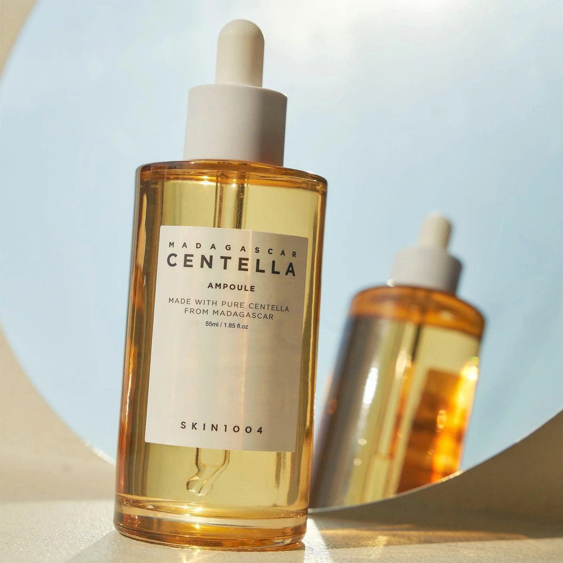 SKIN1004 Gesichtsserum Madagascar Centella Ampoule 55 ml – hochkonzentriertes Serum -100 % Centella Asiatica, beruhigend, feuchtigkeitsspendend, vegan, ideal für empfindliche Haut, ohne Duftstoffe