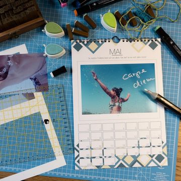OfficeTree Kalender zum Selbstbasteln Bastelkalender Set im Geometrisch Design, Kalender DIY in DIN A4 - 3 Stück