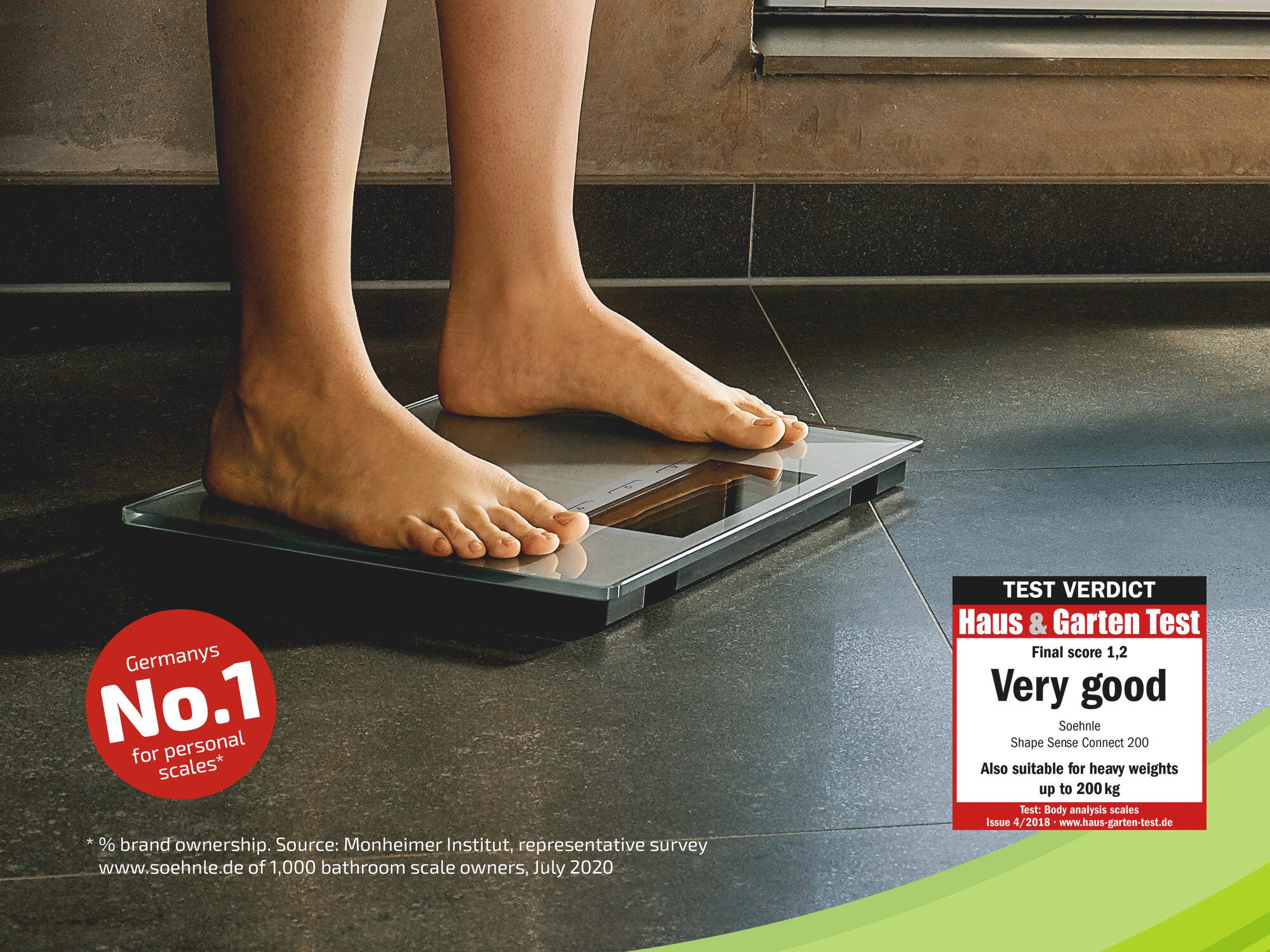 Soehnle Personenwaage Shape Sense Connect 200 mit Bluetooth®, 1-tlg., Körperanalyse(BIA), BMI Berechnung, bis 200kg, bis 8 Personen – Bild 2 von 5