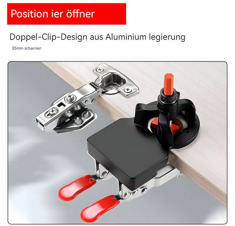 Thumbnail - PODOFO Locher Lochsets für verdeckte Scharniere Bohrschablonen für Holzmöbeltüren, 35 mm verdeckt