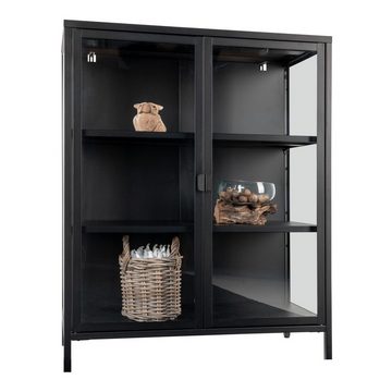 ebuy24 Vitrine Brisbane Vitrinenschrank Höhe 101,5 cm, schwarz.