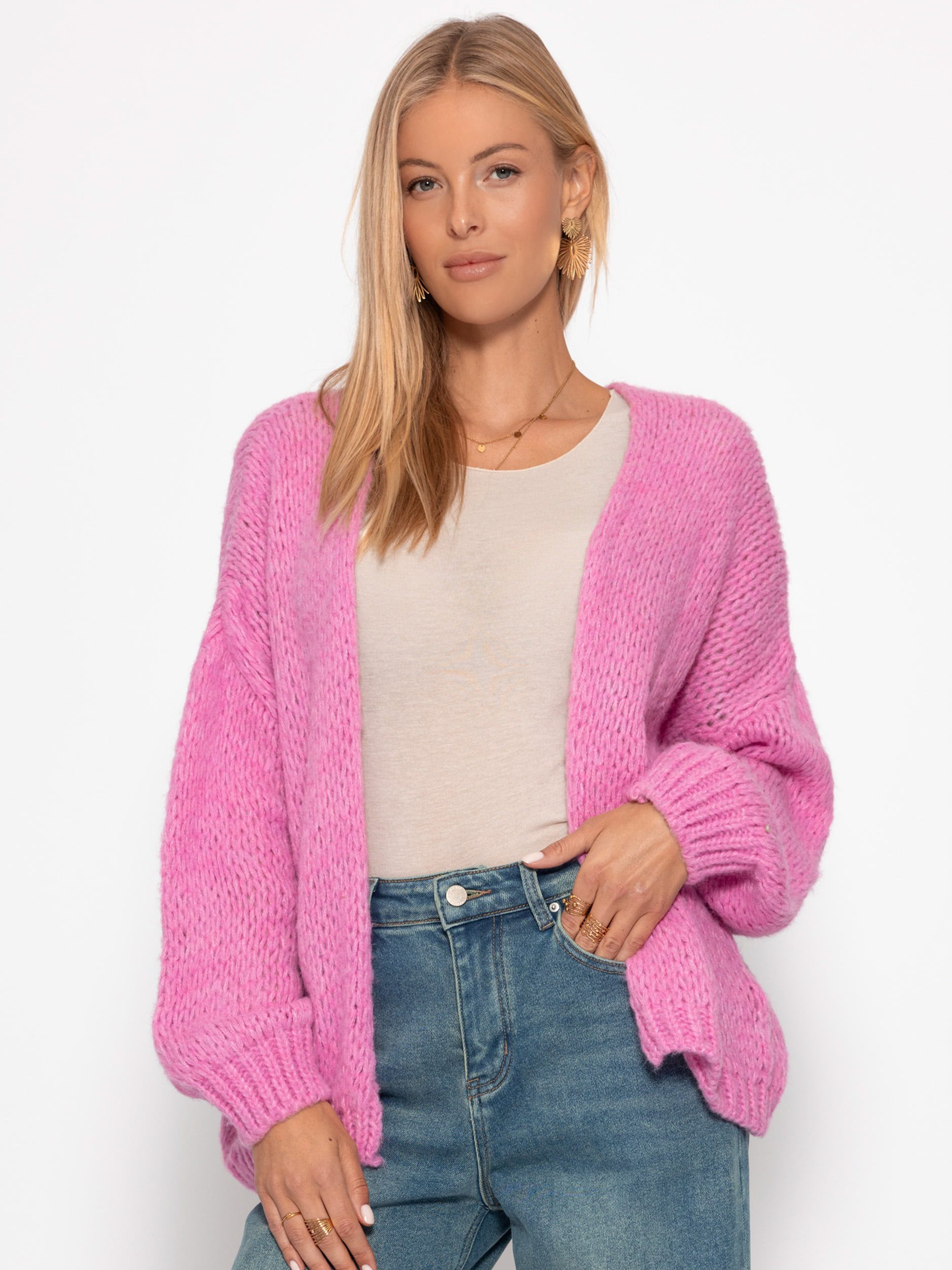 SASSYCLASSY Cardigan Oversize Strick Cardigan für Damen Flauschiger Cardiga günstig online kaufen