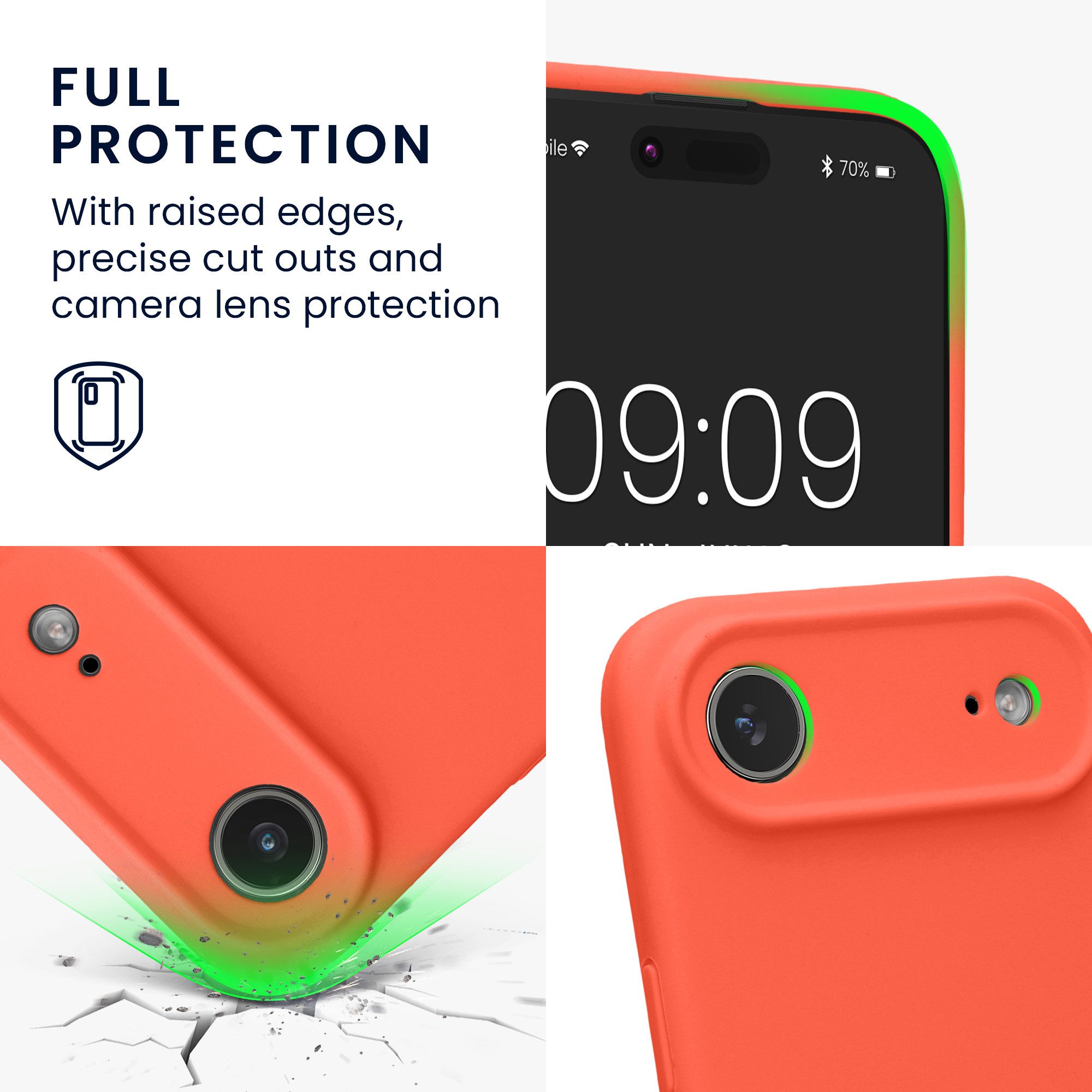 kwmobile Smartphone-Hülle Handyhülle für Apple iPhone Air Hülle, Hülle Silikon gummiert - Handyhülle - Handy Case in Neon Koralle