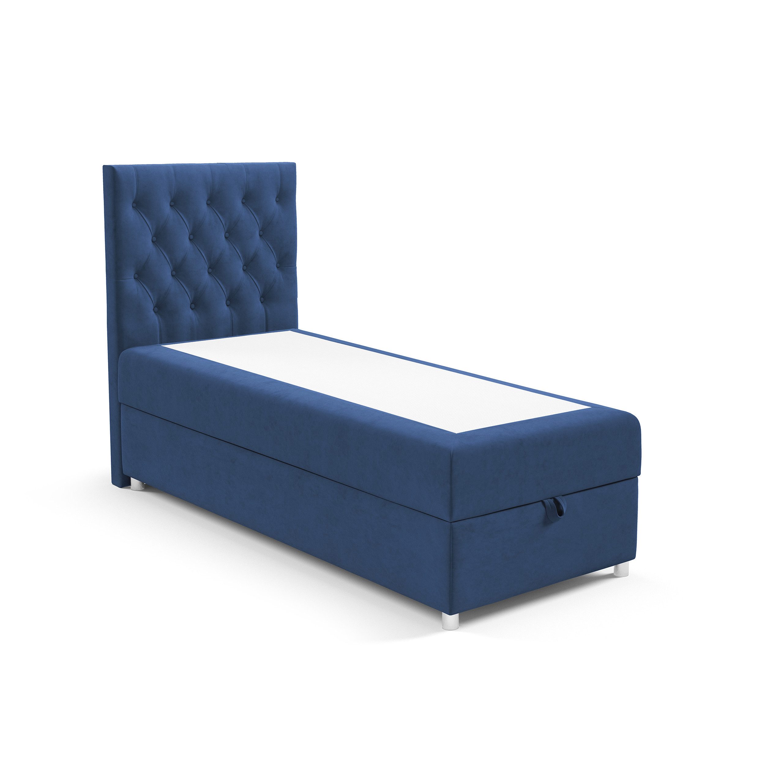 Best for Home Boxspringbett Trinity K-14 mit Bettkasten & PUR-Topper Komfort – Einzelbett (Komplettset, 1-St., 70x200 80x200 90x200 100x200 cm), Stauraumfunktion, 18 cm Bonellfederkernmatratze H3