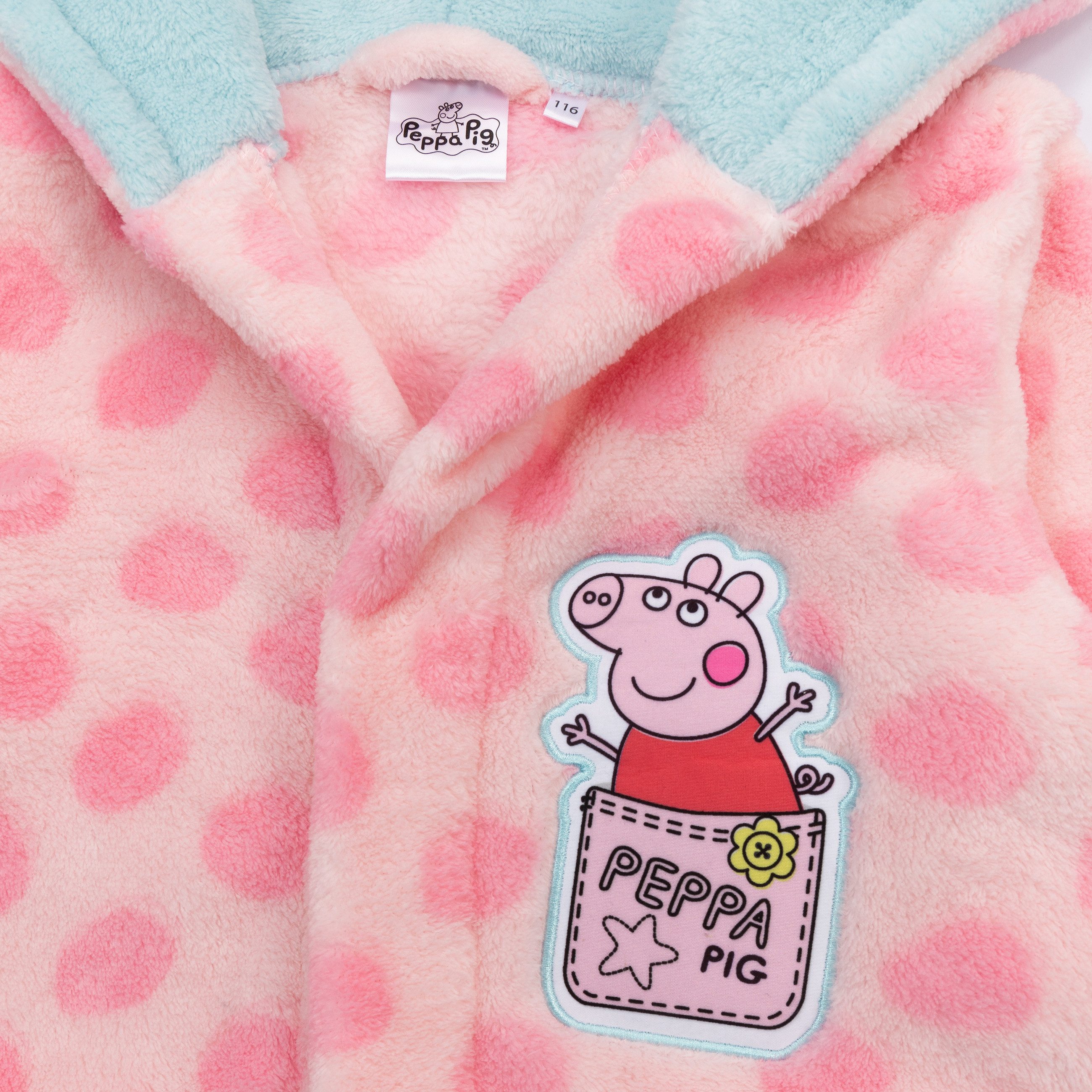 Peppa Pig Bademantel Peppa Wutz Mädchen Bademantel Morgenmantel, Gürtle