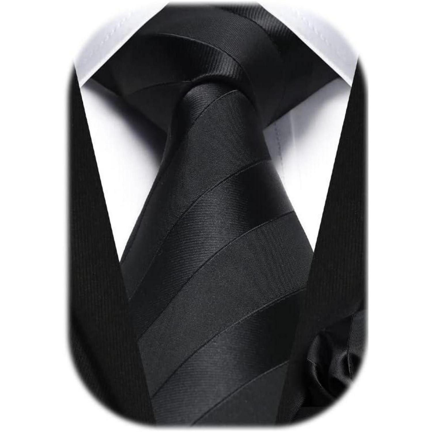 LuxusKollektion Krawatte Krawatte Herren gepunktete Einstecktuch Set Einheitsgröße Schwarz 3